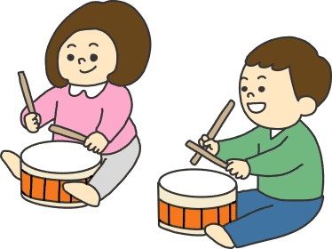 太鼓を叩く子どもたち