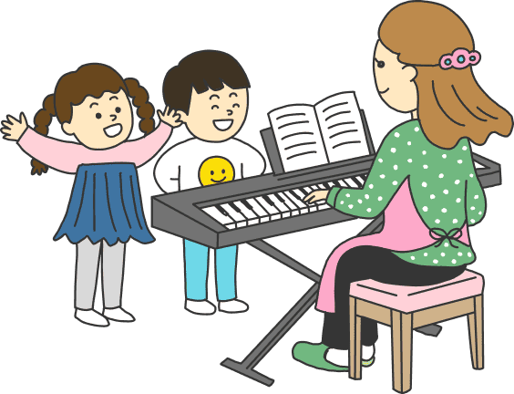 音楽教室で楽しむ子どもたち
