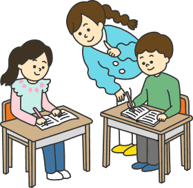 勉強する子どもたち