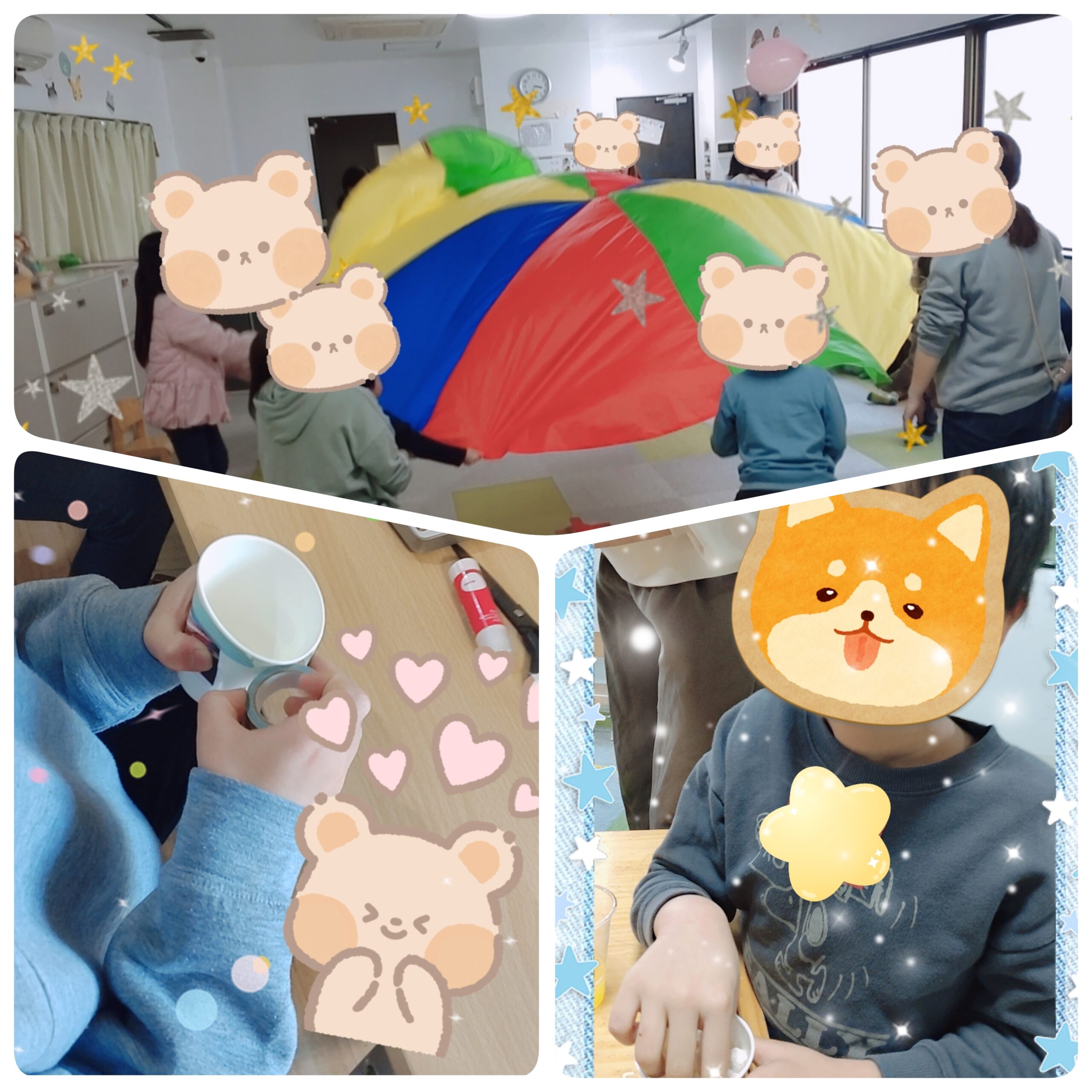 【北堀江】放デイ：公文📖　紙コップにデコレーション🌟と忘年会🍿