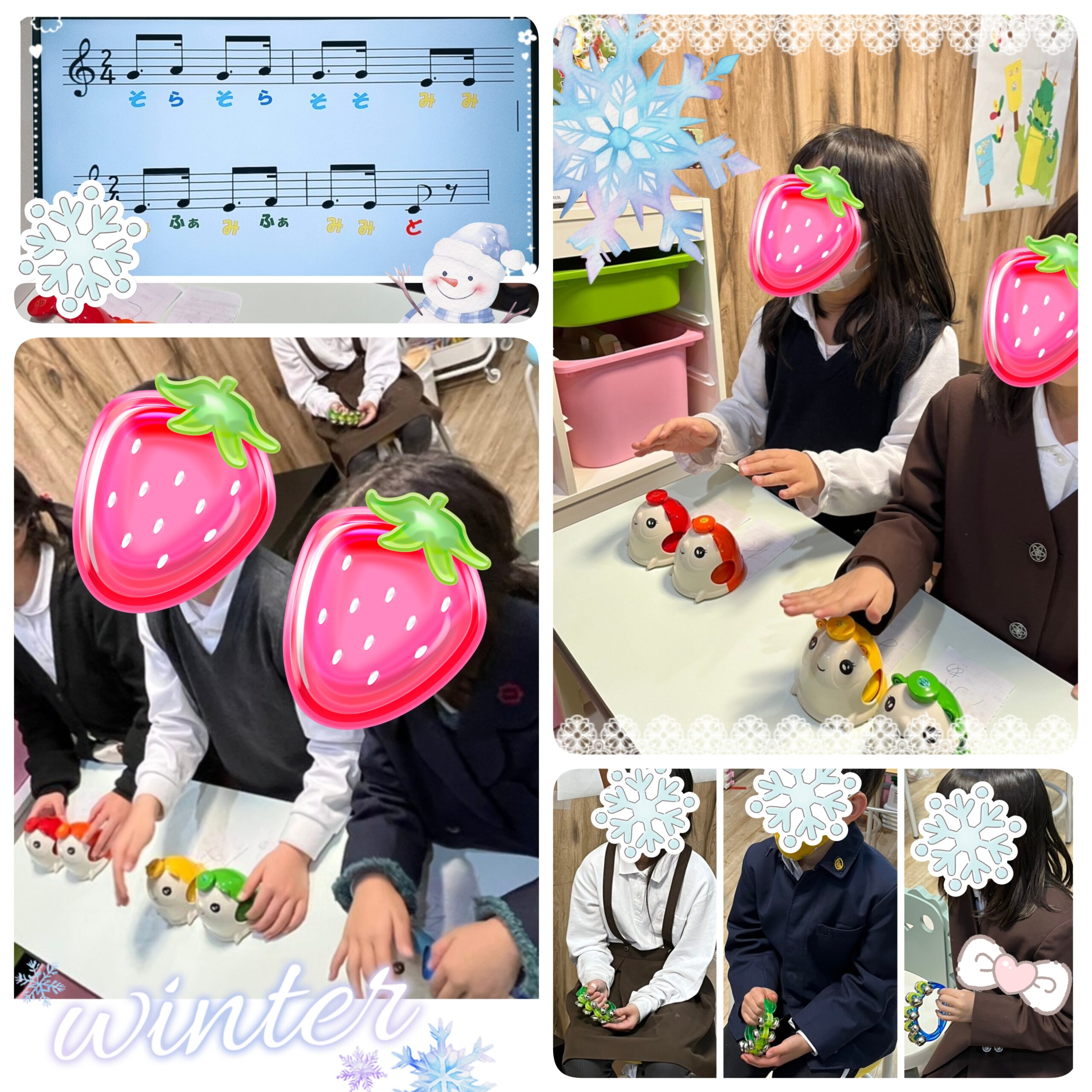 【北堀江】放デイ：公文📖　合奏(童謡：雪)に挑戦⛄❄