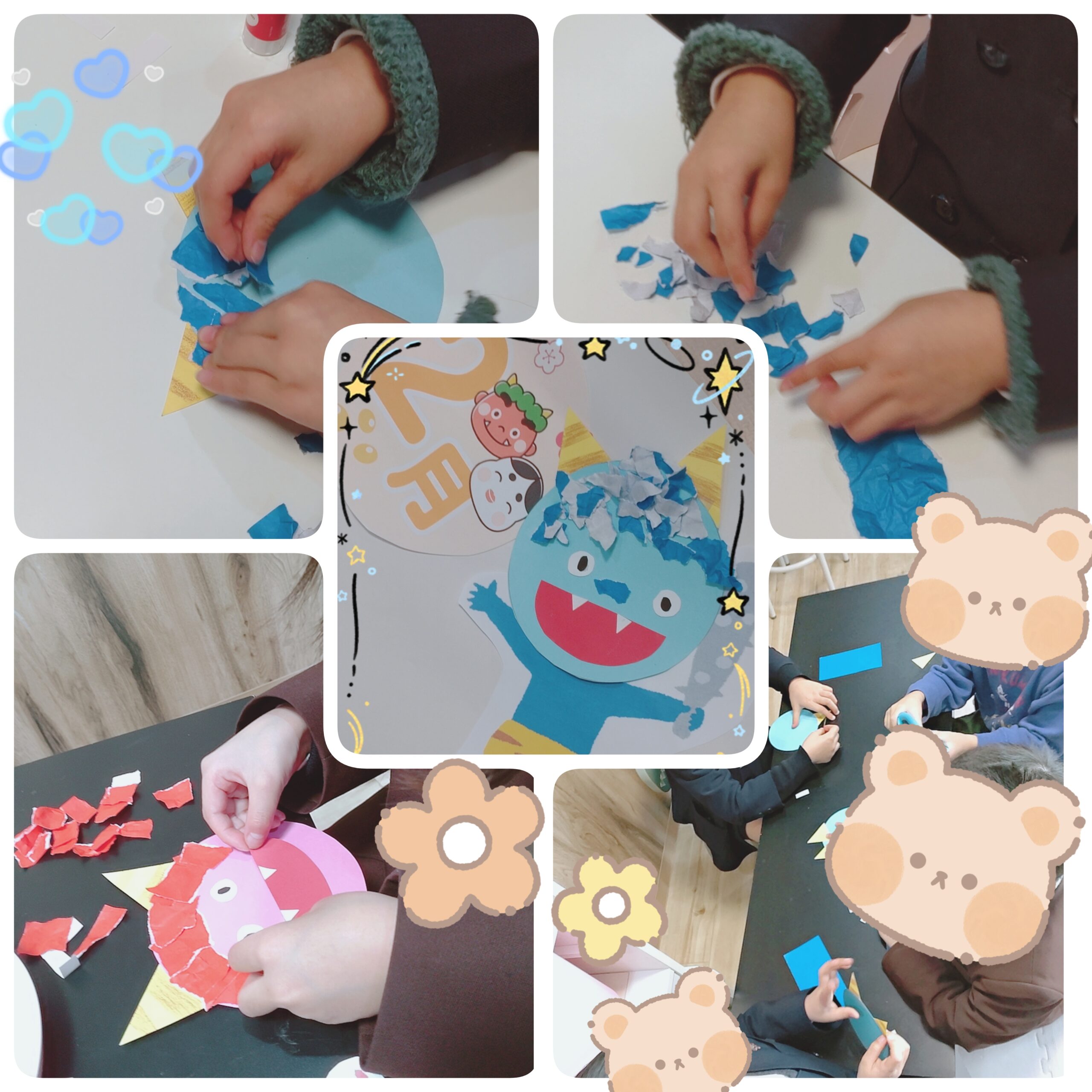 【北堀江】放デイ：公文📖　壁面制作(2月ver.)