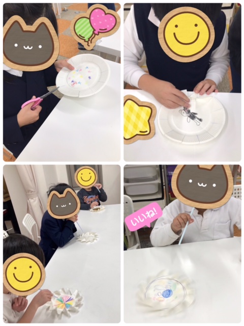 【南堀江】放デイ　紙皿で吹きゴマ作り✨