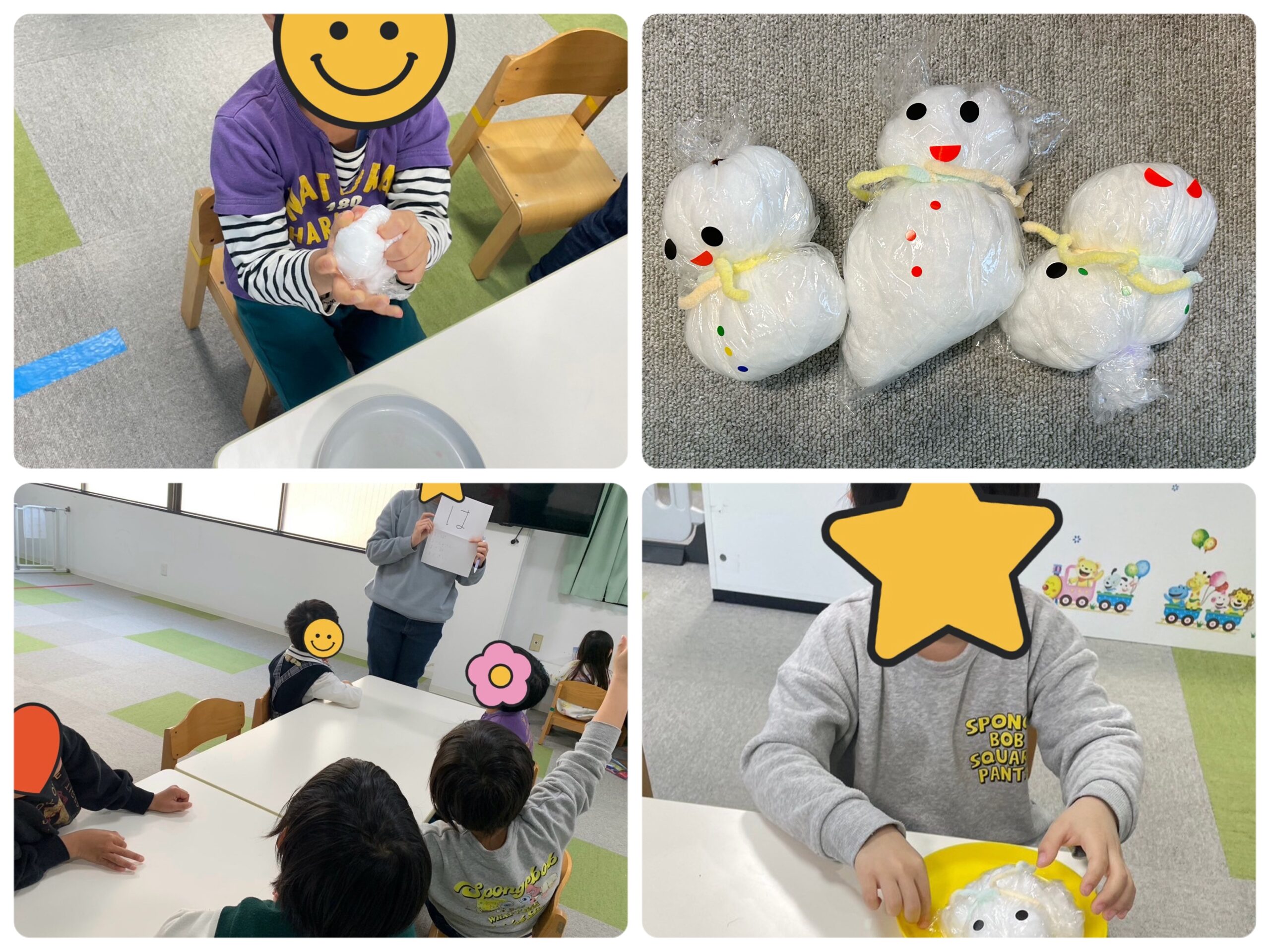 【北堀江】児童発達支援　言葉集めゲームと雪だるま製作⛄