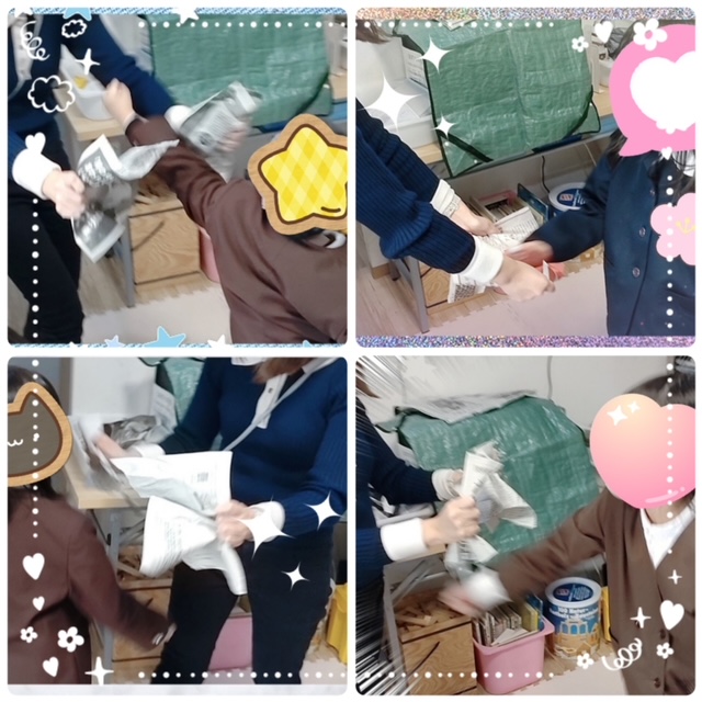 【北堀江】放デイ　公文📖　新聞紙破り📰