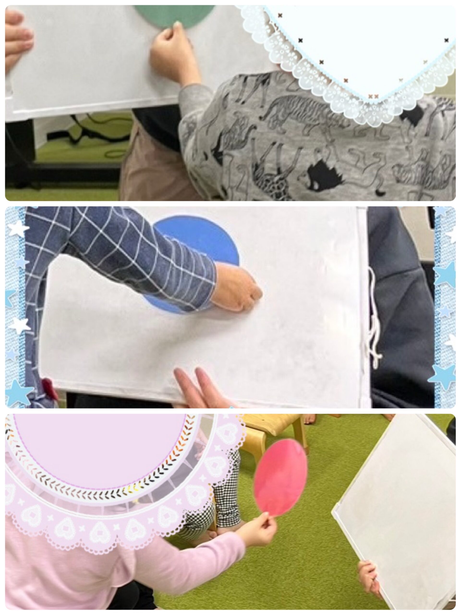 【南堀江】児童発達支援：集団音楽～形＆色の復習〇△□～