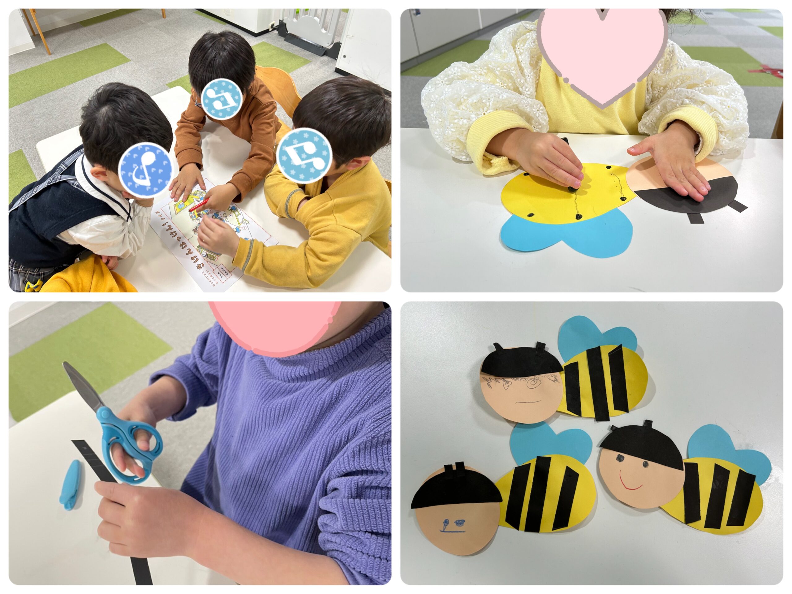 【北堀江】児童発達支援　防災間違い探しとミツバチ製作🐝