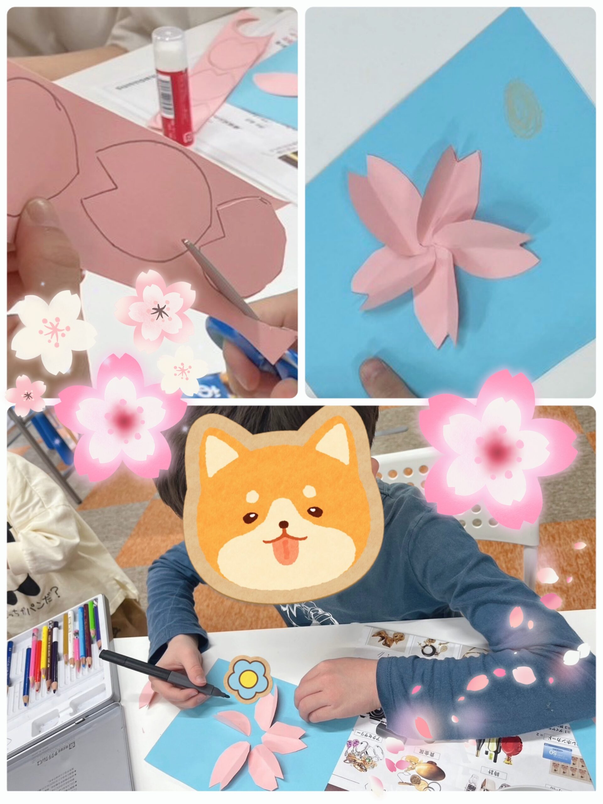 【南堀江】放デイ　桜のポストカード制作😊🌸