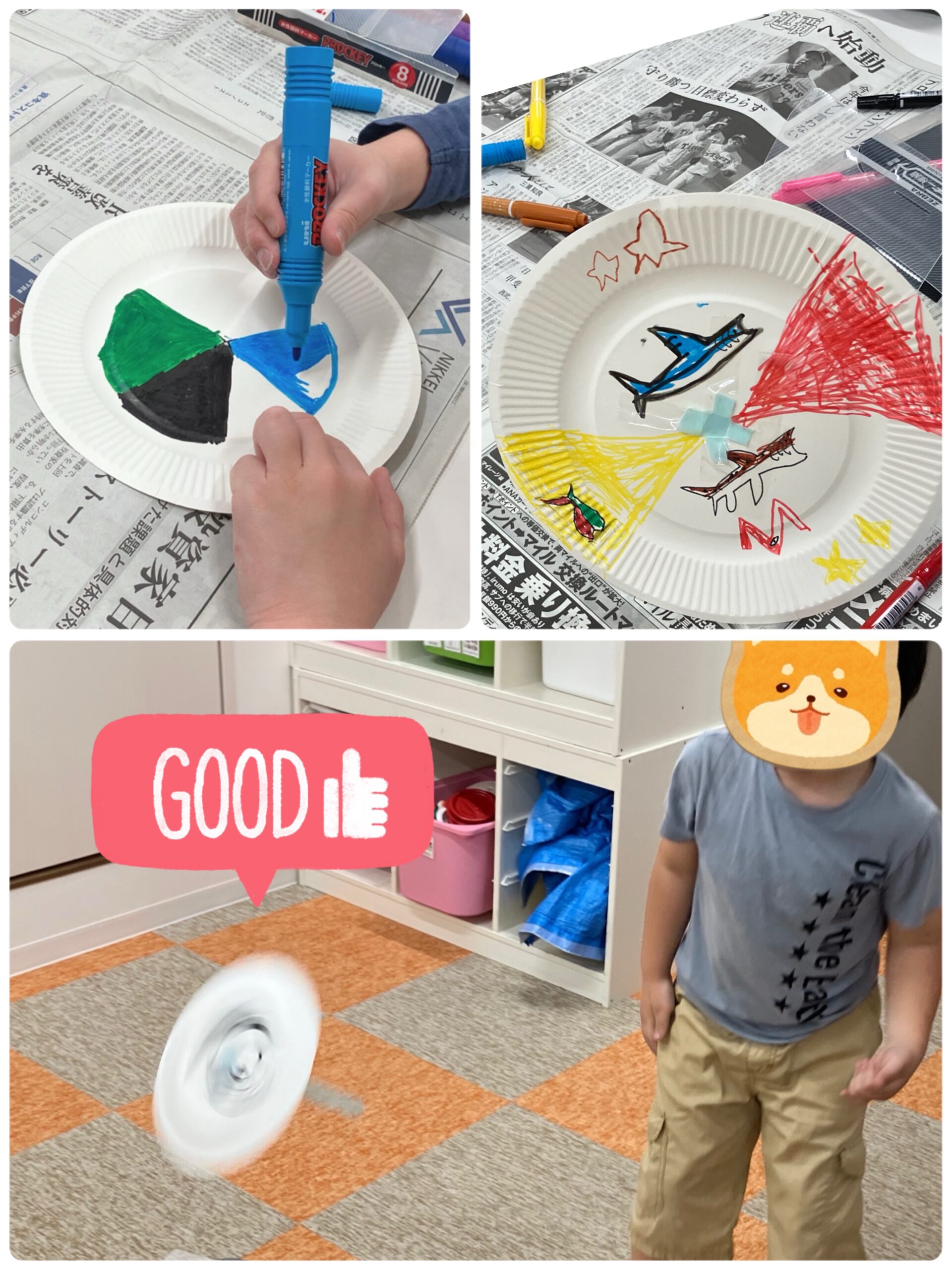 【南堀江】放デイ　紙皿竹とんぼ制作✨