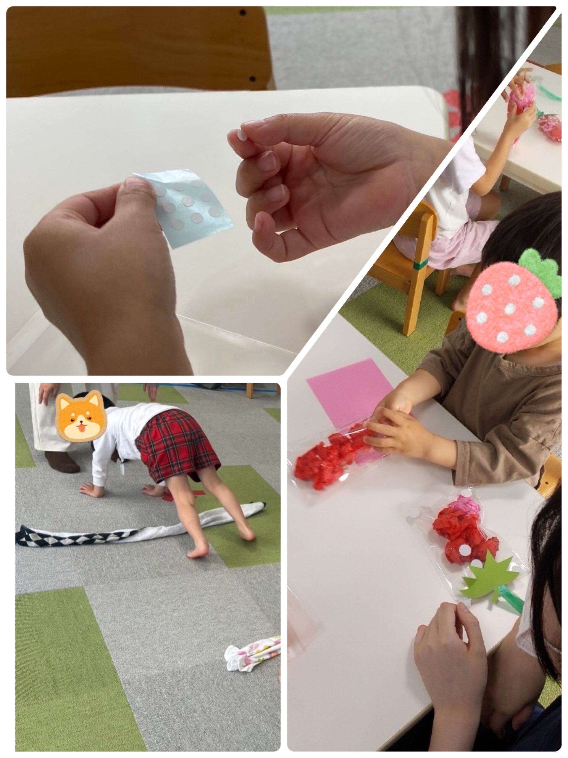 【北堀江】児童発達支援　タオルあそびといちご製作