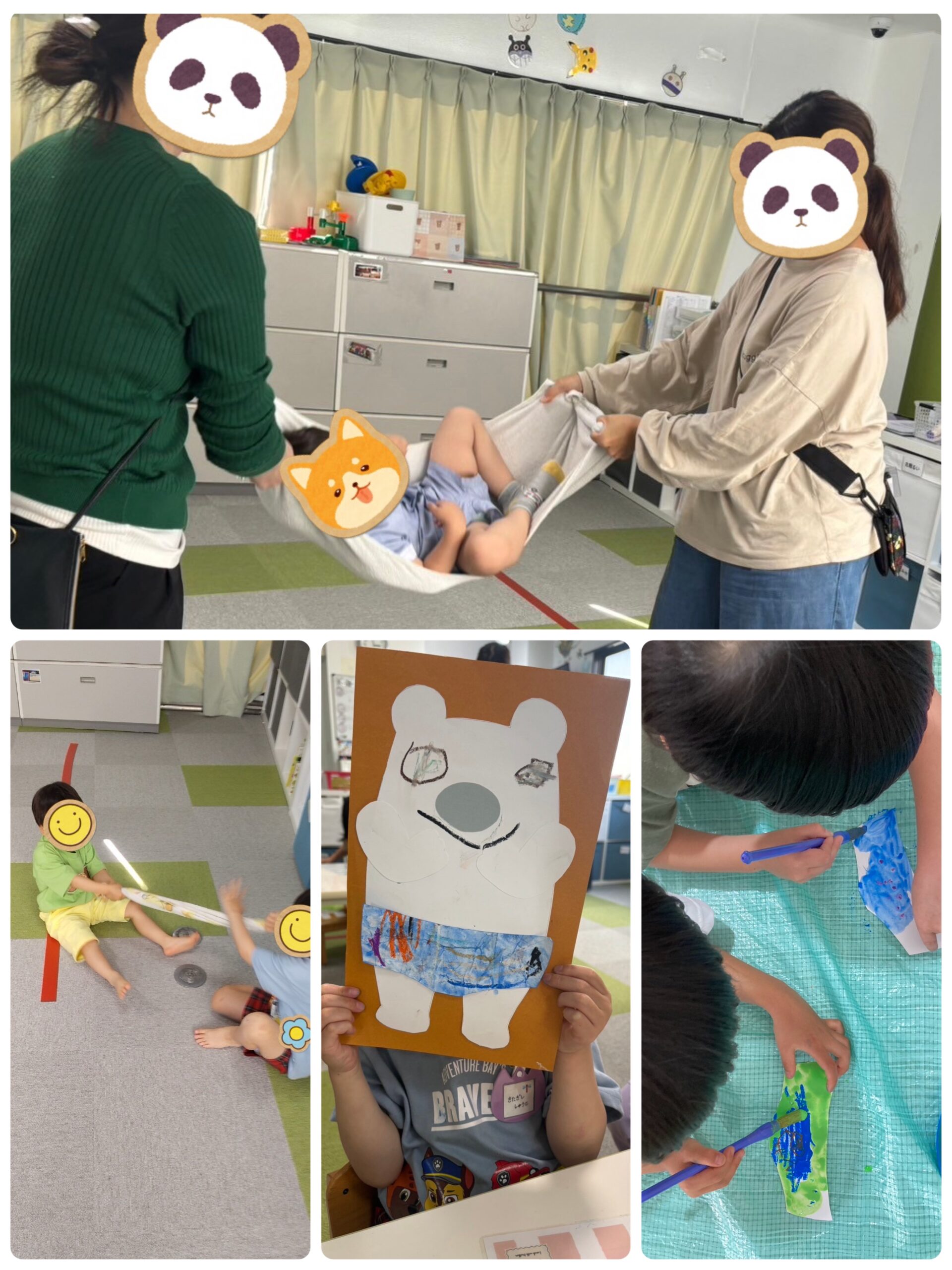 【北堀江】児童発達支援　タオルあそびとしろくまのパンツ製作🐻