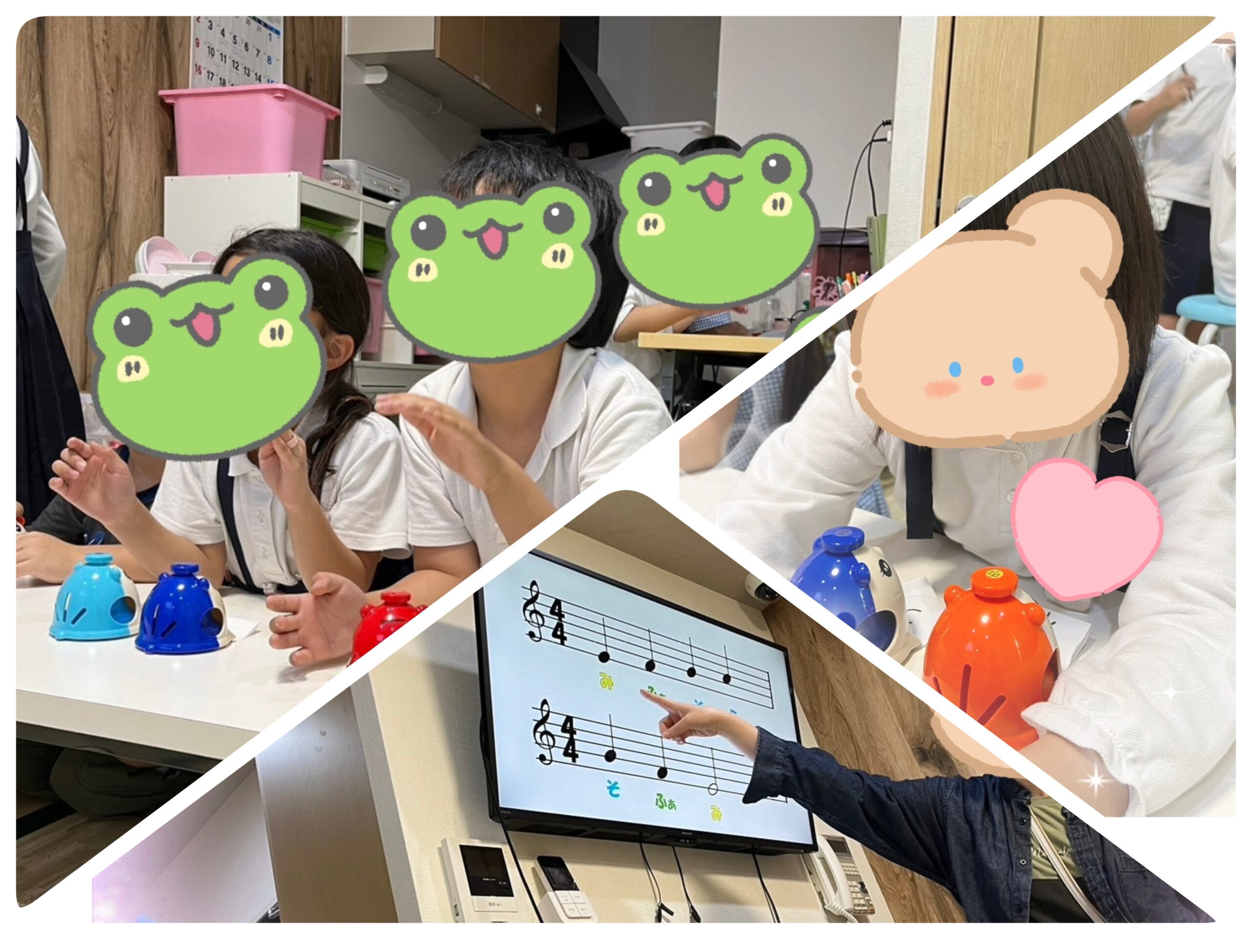 放デイ：公文📖 合奏（カエルの合唱🐸）