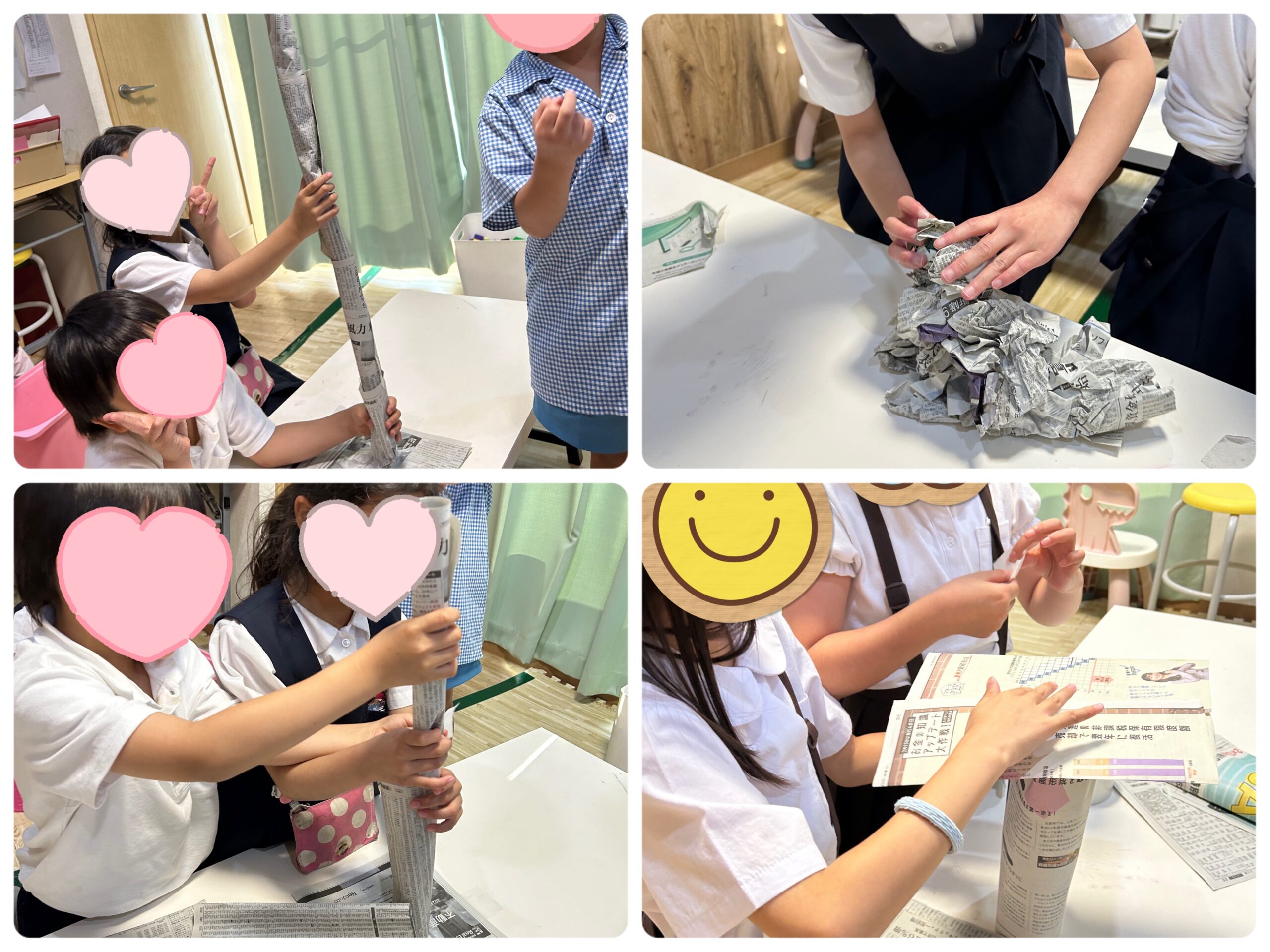 【北堀江】放デイ：公文📖　新聞タワーを作ろう！！