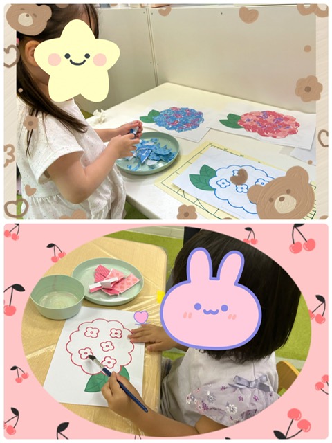 【南堀江】児童発達支援　あじさい制作☔🌼