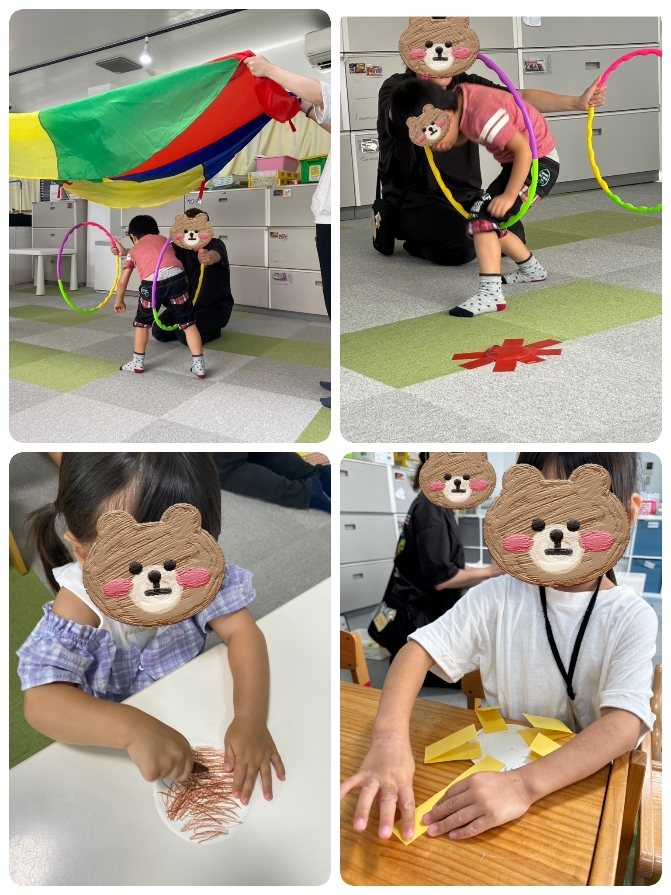 【北堀江】児童発達支援　ひまわり🌻製作＆フラフープくぐり