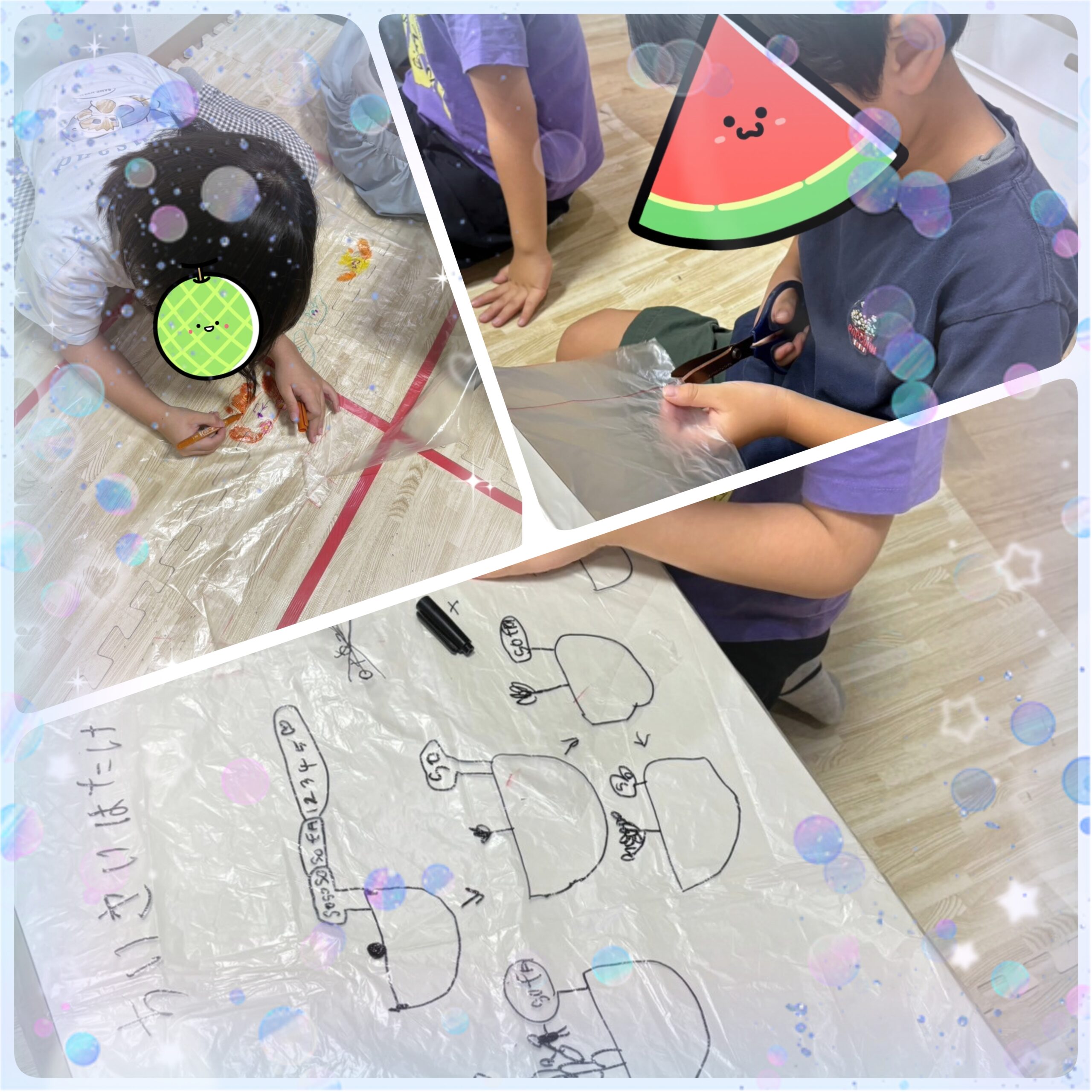 【北堀江】放デイ：公文📖　ゴミ袋でレインコートを作ろう🌟