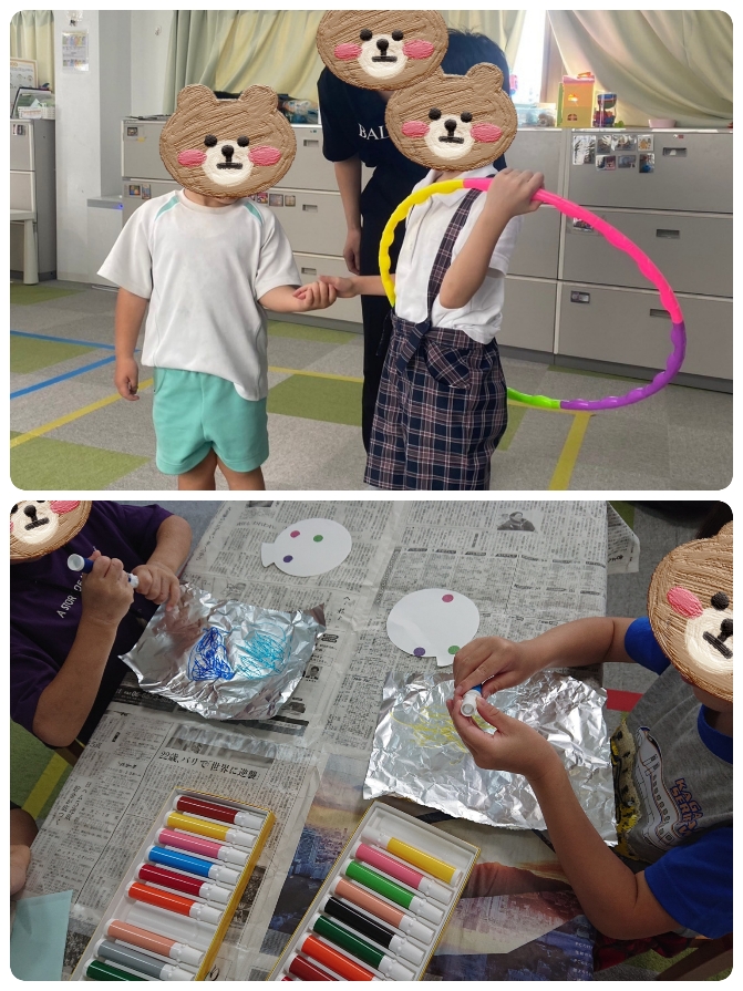 【北堀江】児童発達支援　ヨーヨー製作＆フラフープ送り