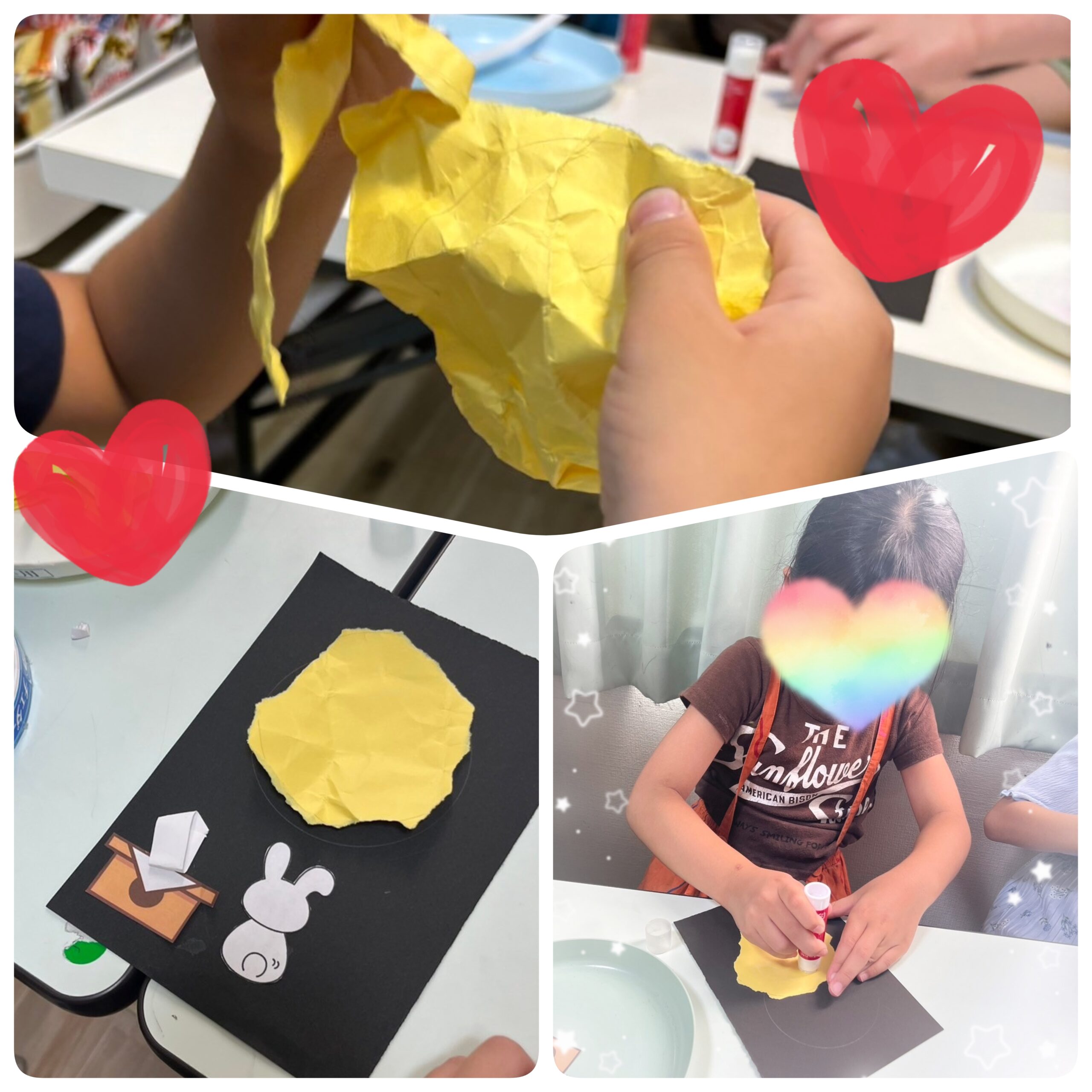 【北堀江】放デイ：公文📖　お月見カード制作🌝～物体の質感を楽しむ活動～