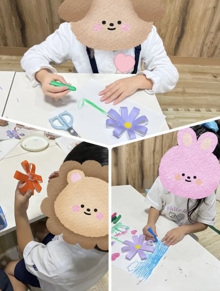 【北堀江】放デイ：公文📖　コスモス制作🌼