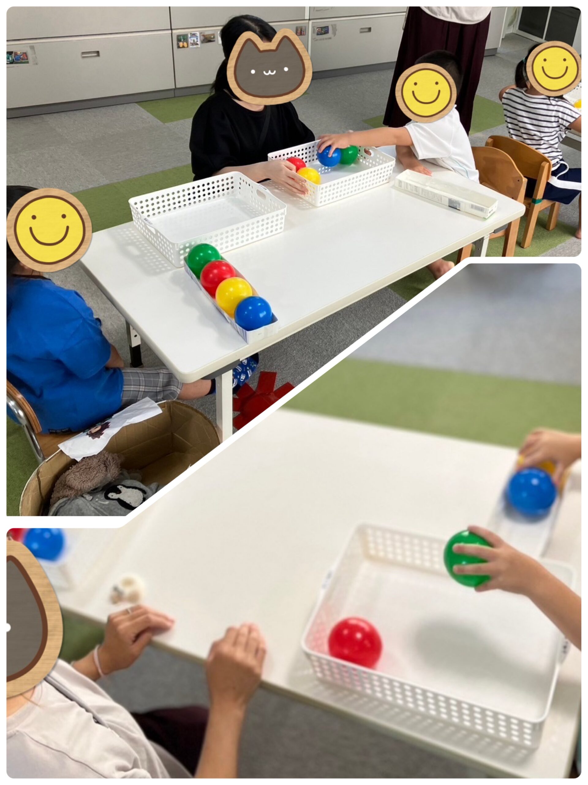 【北堀江】児童発達支援　カラーボール並べ　第２・３弾🔴🔵🟡