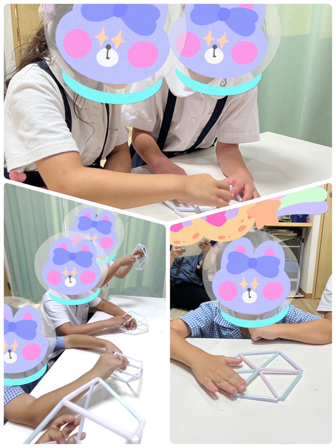 【北堀江】　放デイ：公文📖　変形ストローキューブ〇△☆