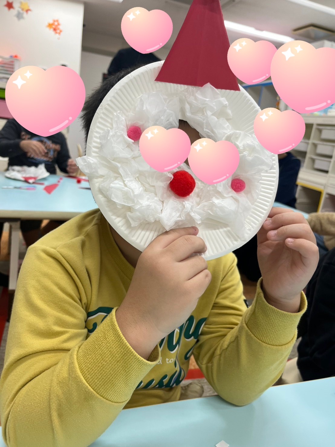 【南堀江】放デイ　紙皿でサンタのお面作り🎅