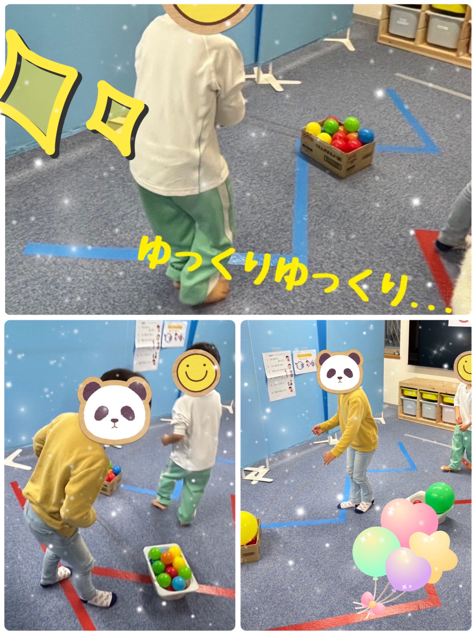 【ハッピープラス南堀江】避難訓練の様子と荷物運びゲーム🥎