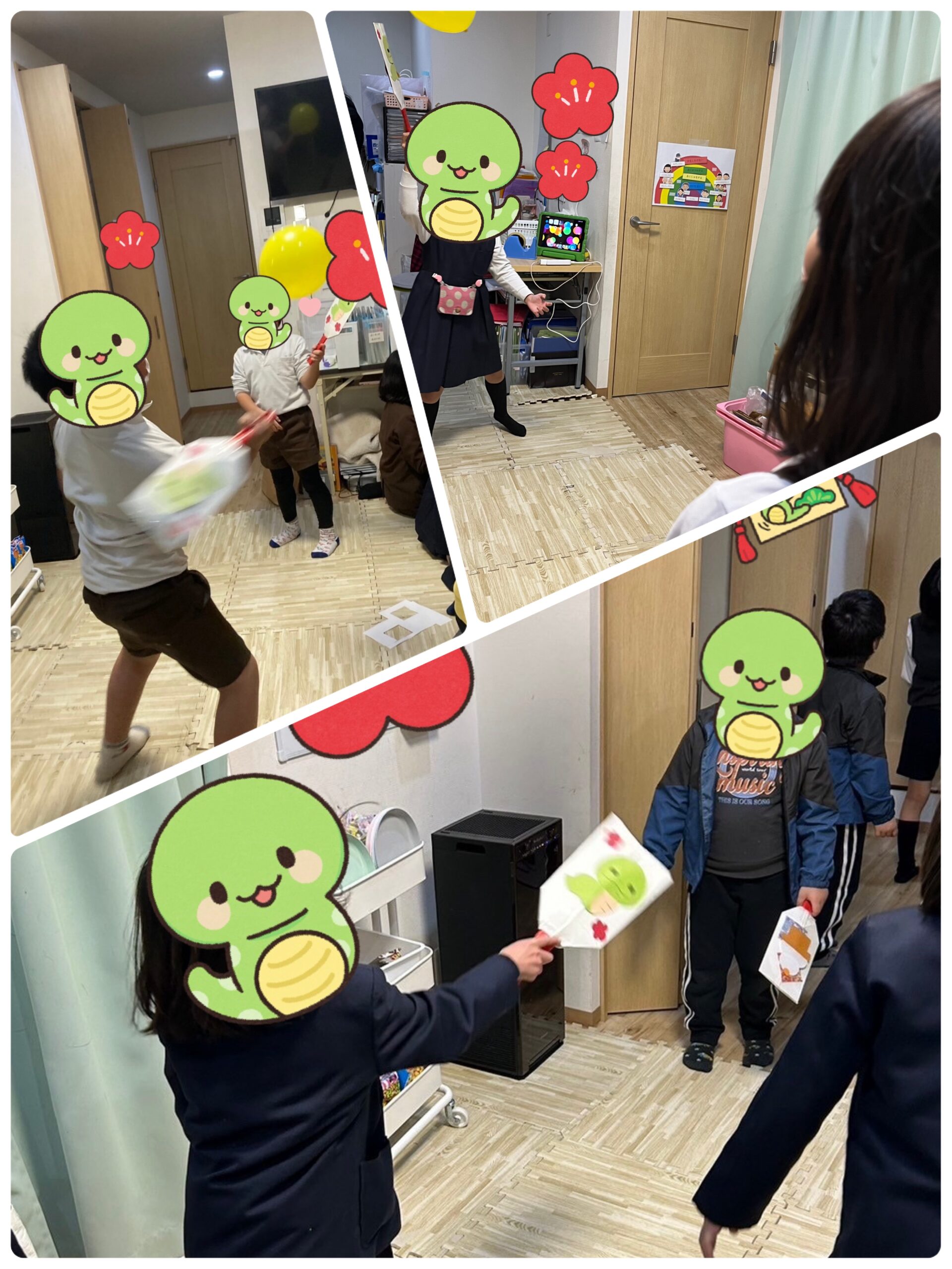 【北堀江】放デイ：公文📖　羽根つきあそび☆彡