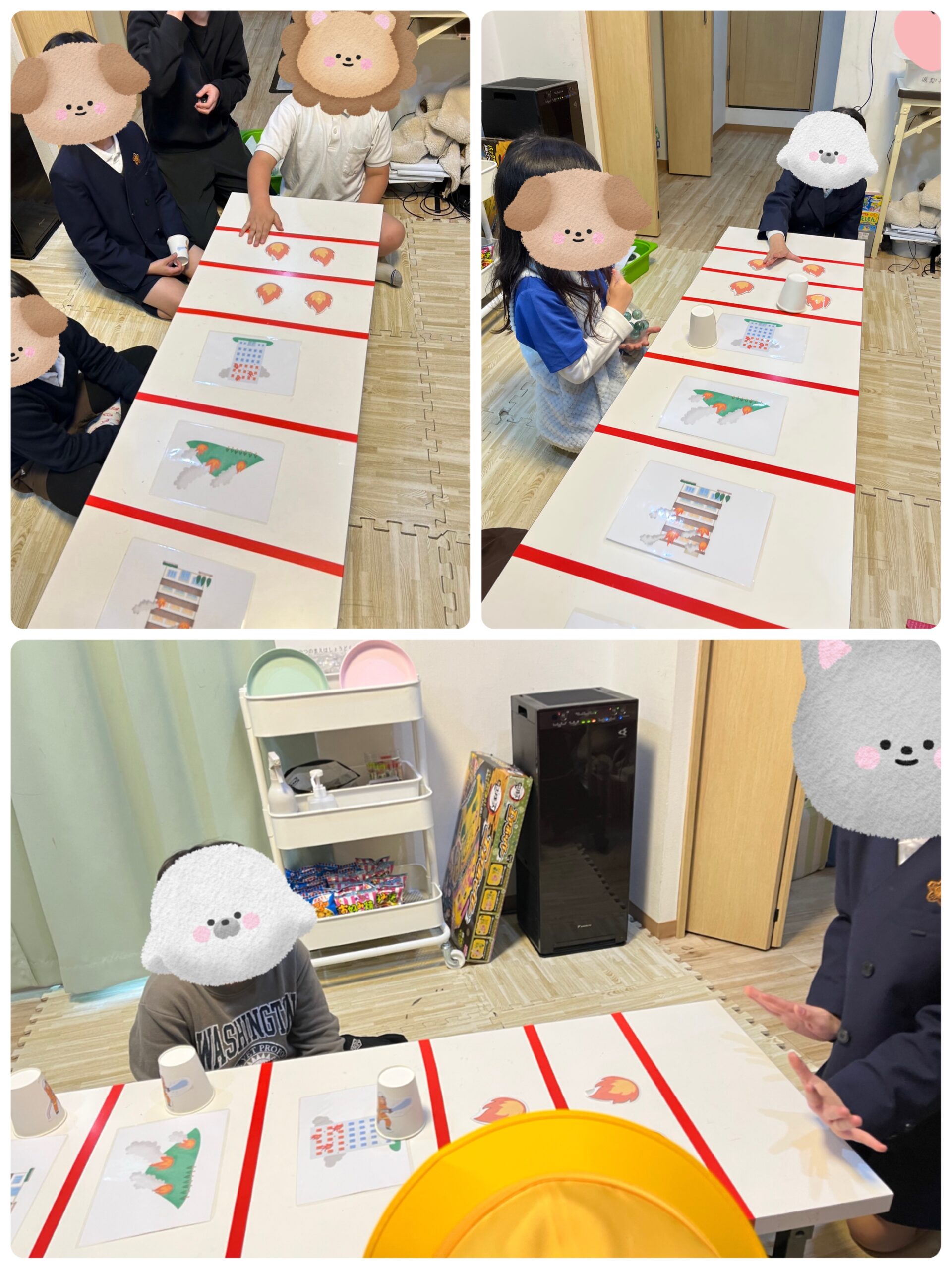 【北堀江】放デイ：公文📖　消火カーリング🚒