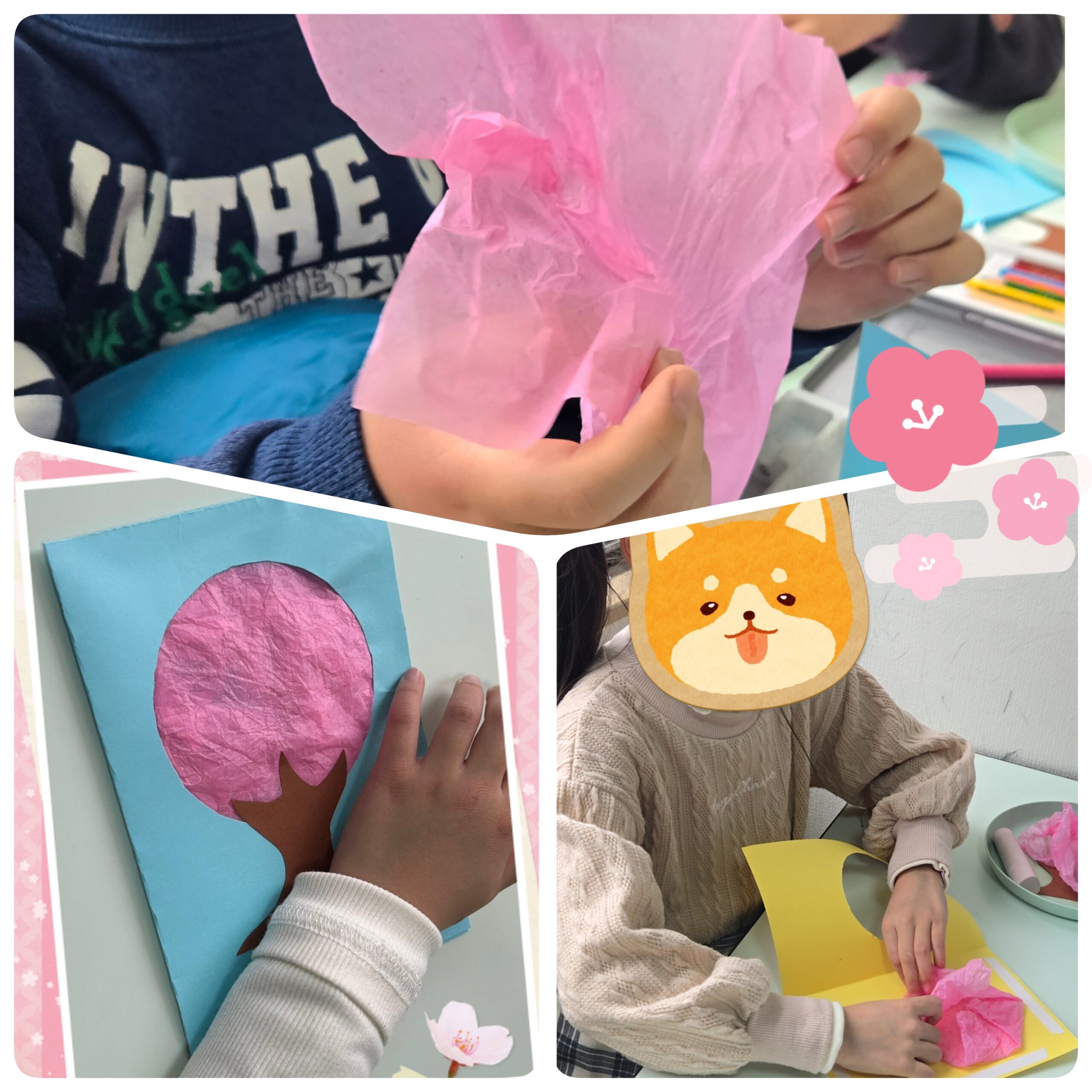 【北堀江】放デイ：公文📖　さくらのカード制作