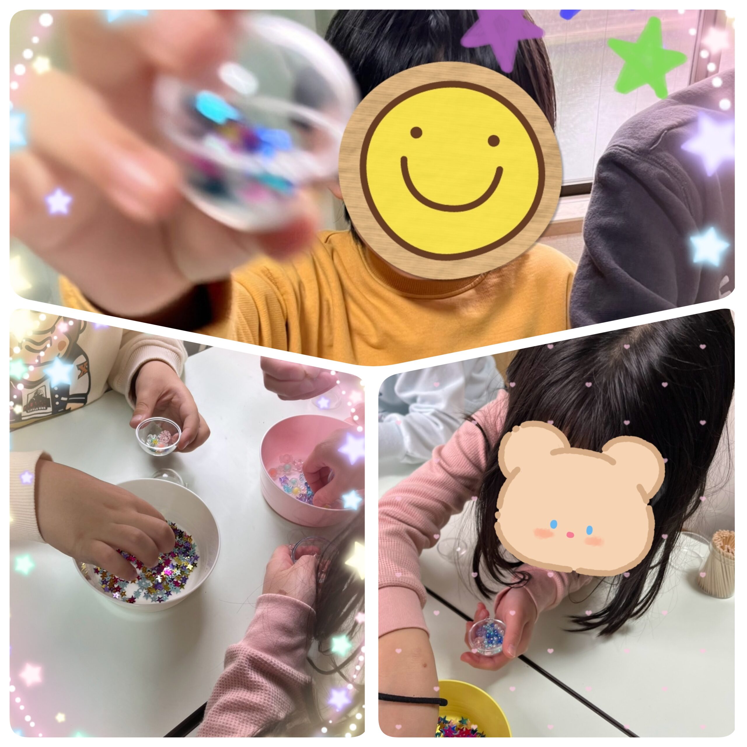 【北堀江】放デイ：公文📖　シャカシャカキーホルダー作り♬