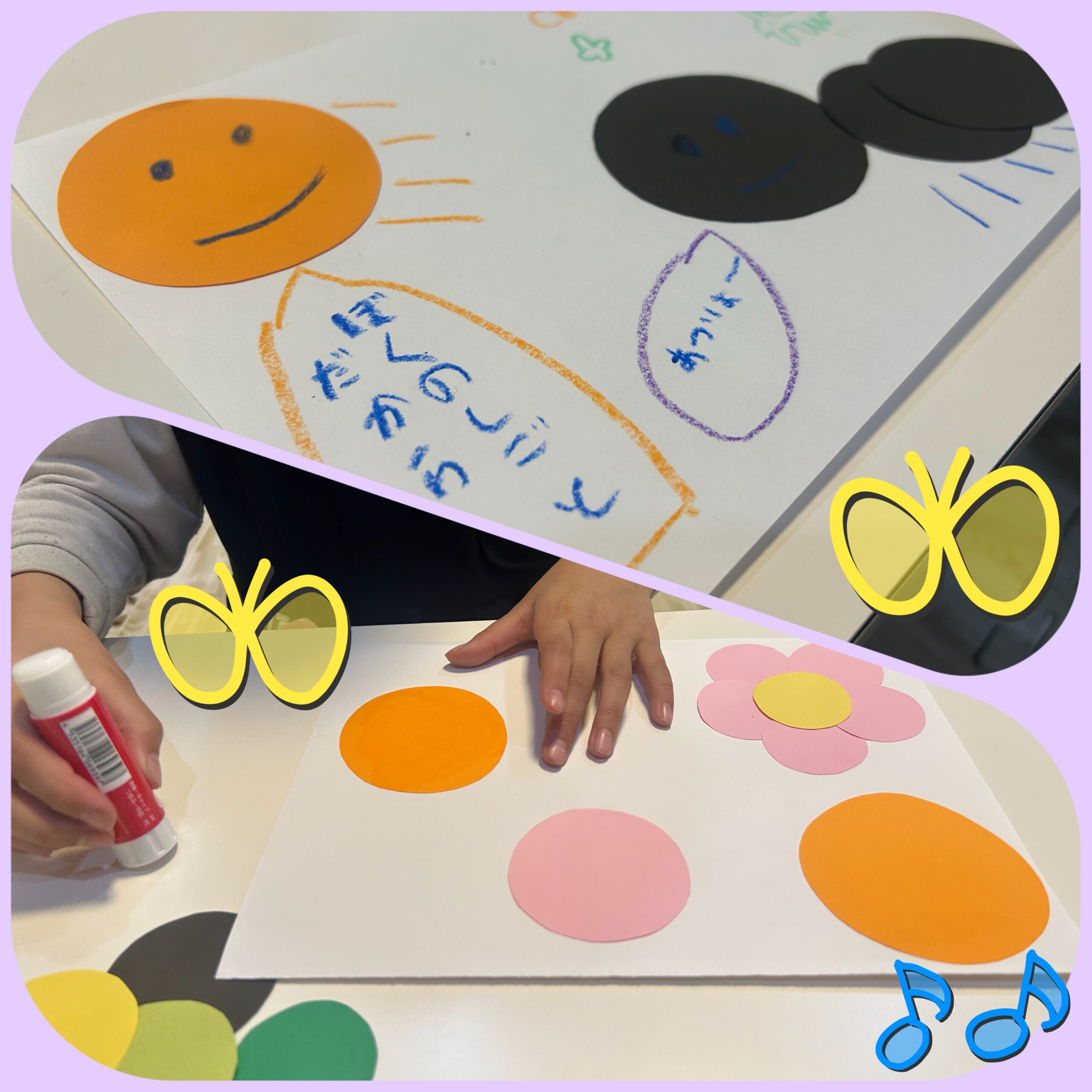 【北堀江】放デイ：公文📖　春のまん丸制作🌸