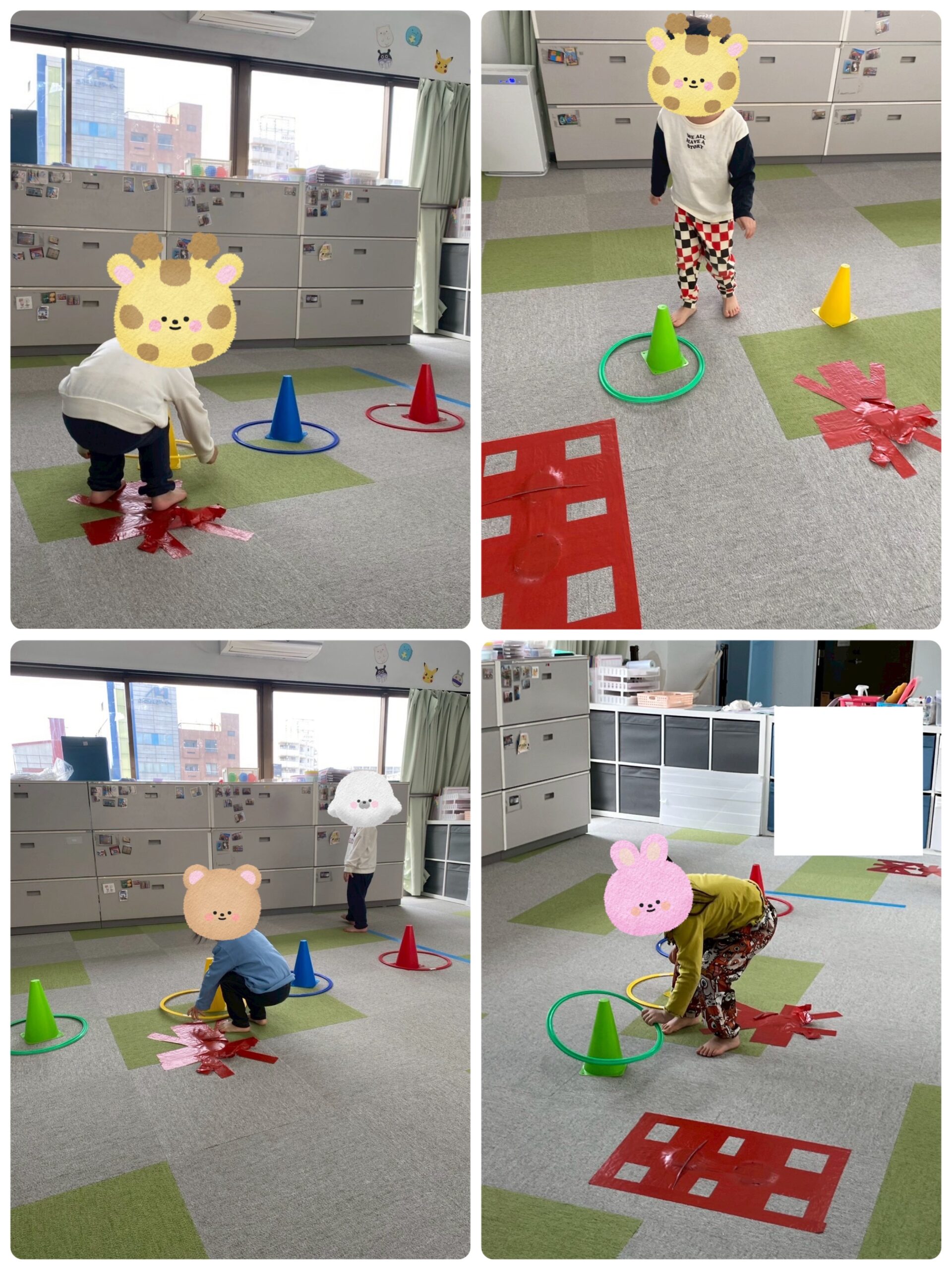 【北堀江】児童発達支援　色マッチング輪投げ🔴🔵