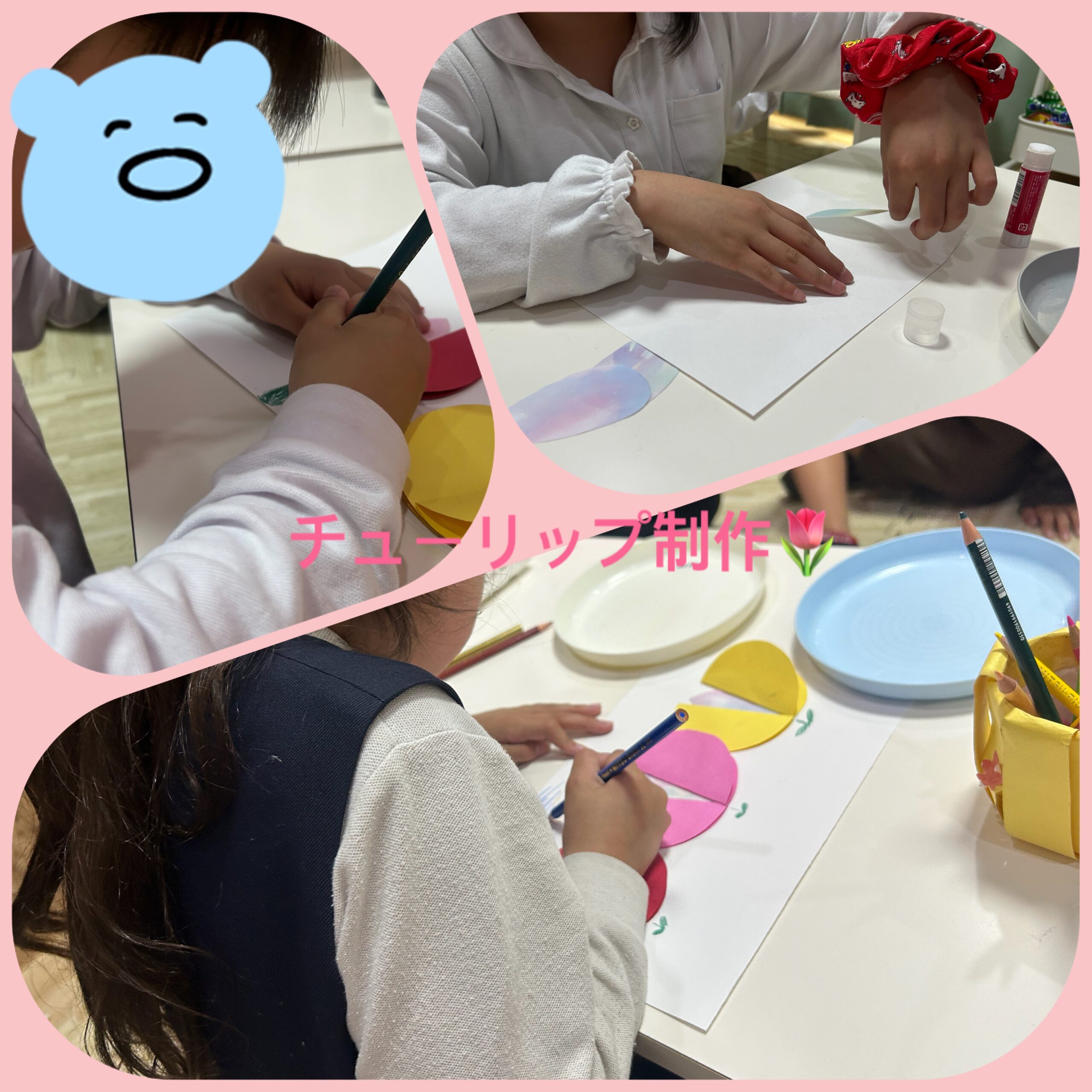 【北堀江】放デイ：公文📖　チューリップ制作🌷