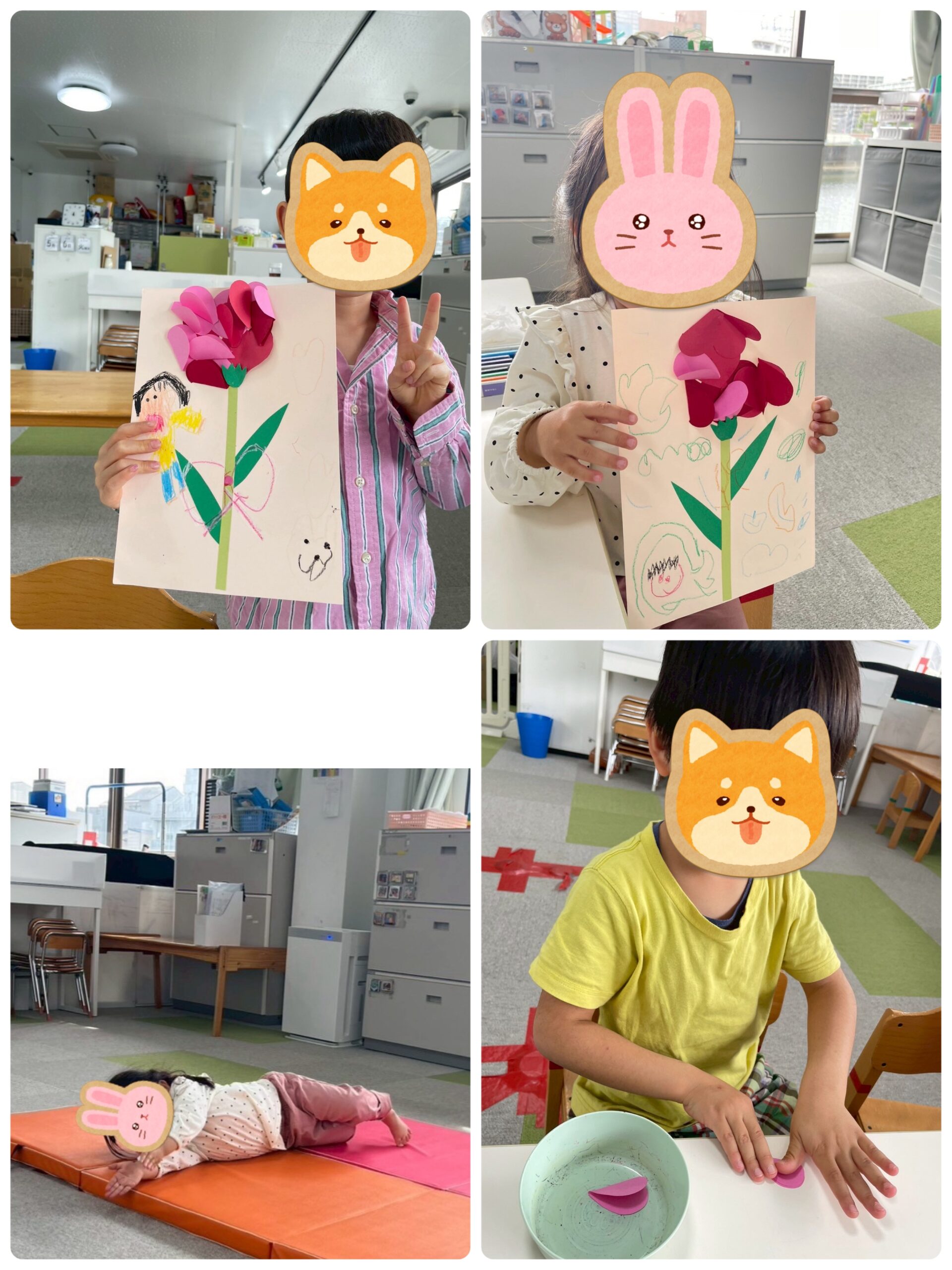 【北堀江】児童発達支援　カーネーション制作とマット運動🌷