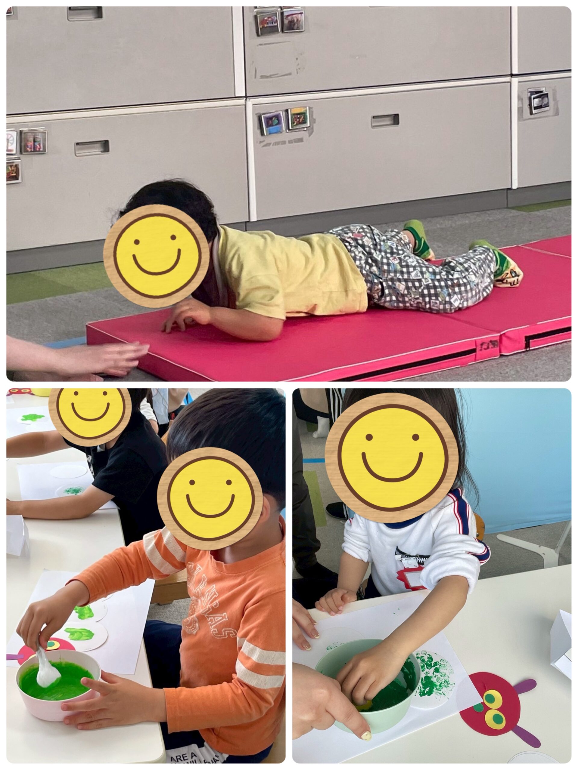 【北堀江】児童発達支援　あおむし制作🐛とマット運動