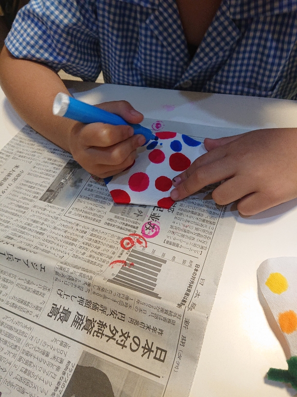 【北堀江】放デイ：公文📖　てるてる坊主制作