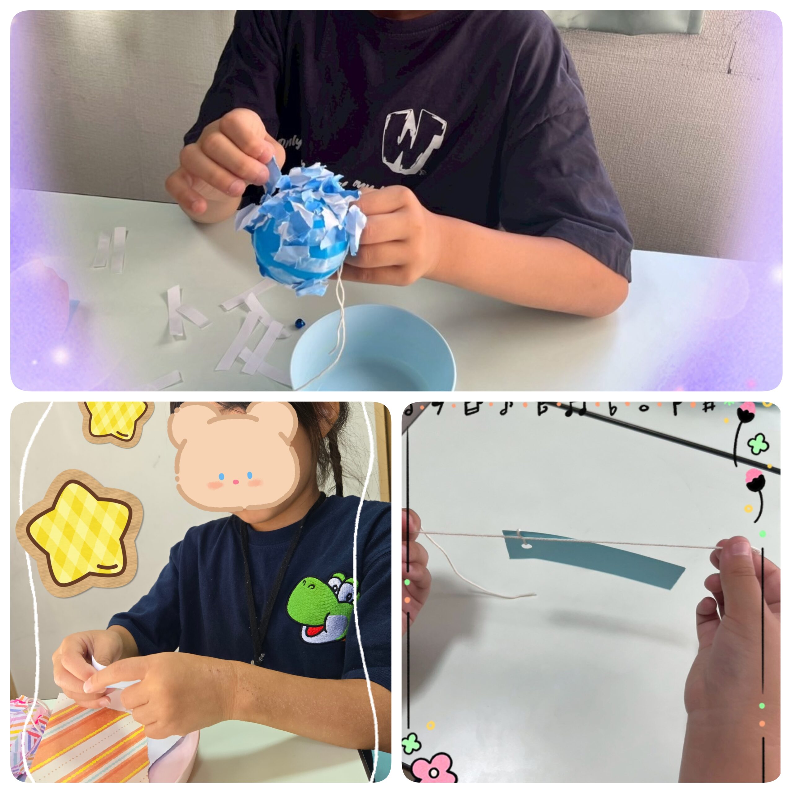 【北堀江】放デイ：公文📖　風鈴制作🎐