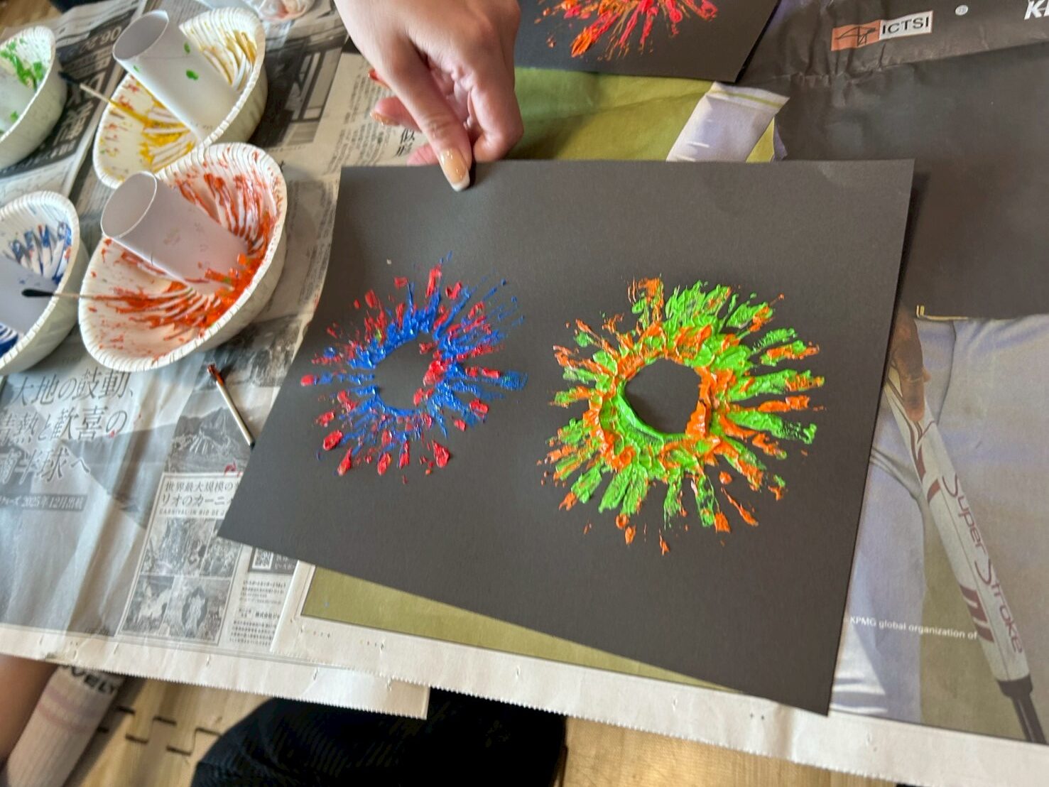 【北堀江】放デイ：公文📖　花火🎆制作