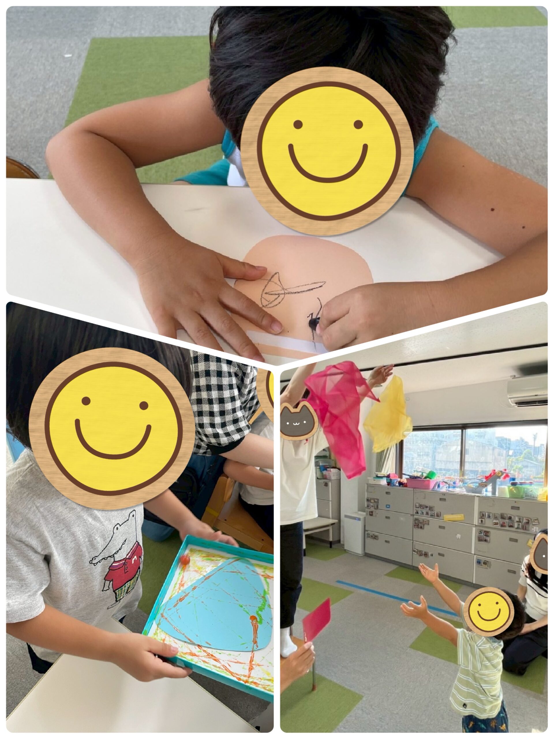 【北堀江】児童発達支援　きのこ制作とスカーフキャッチ🍄