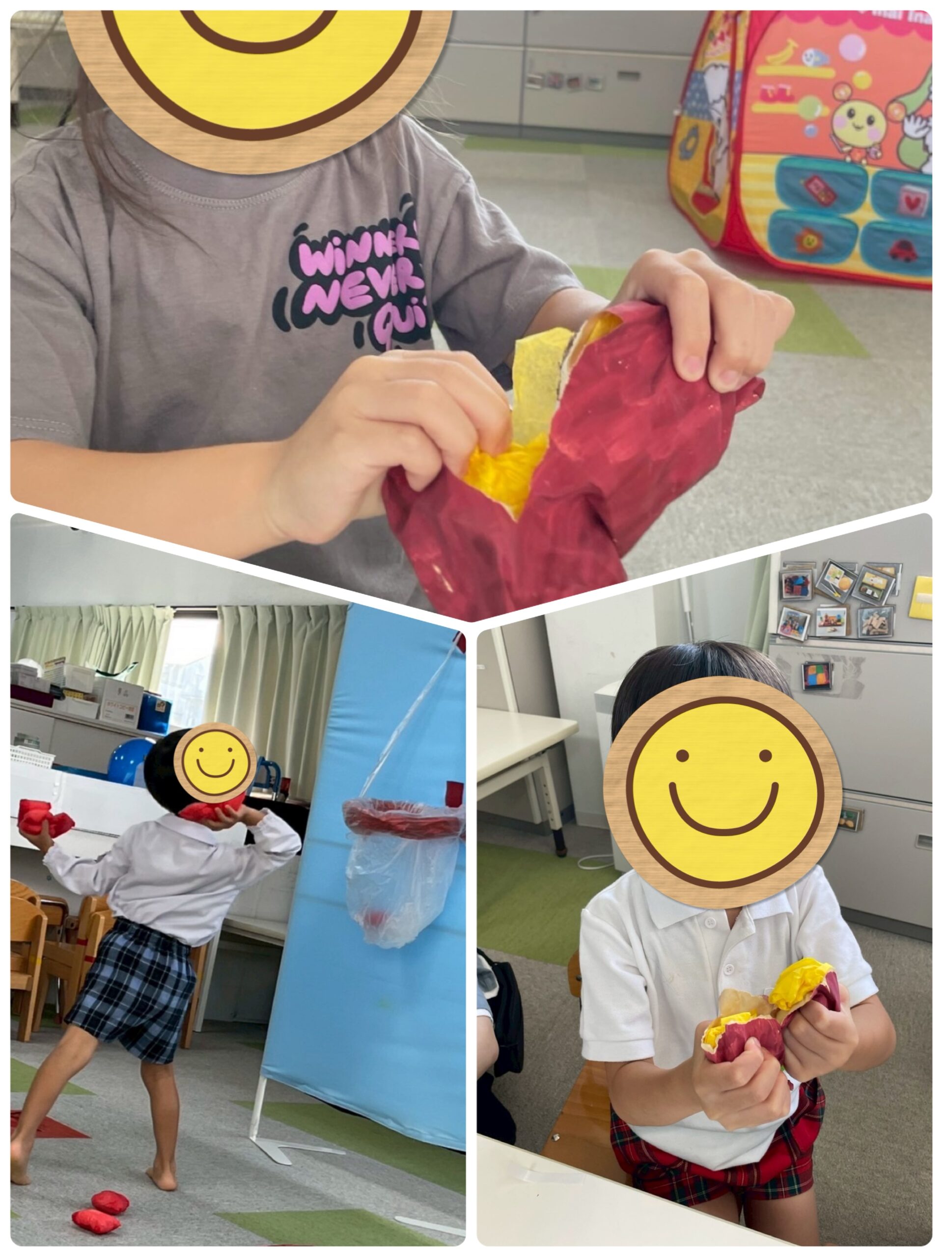 【北堀江】児童発達支援　やきいも制作と玉入れ🍠