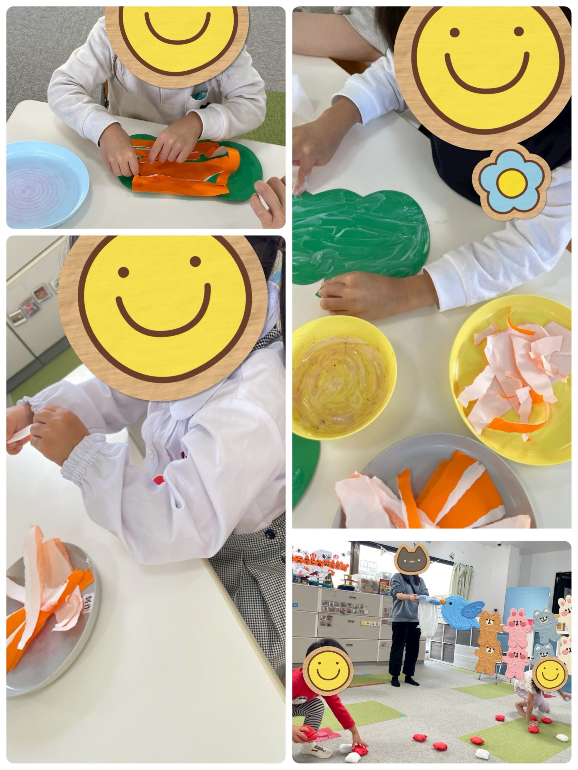 【北堀江】児童発達支援　かぼちゃおばけ制作と玉入れ🎃