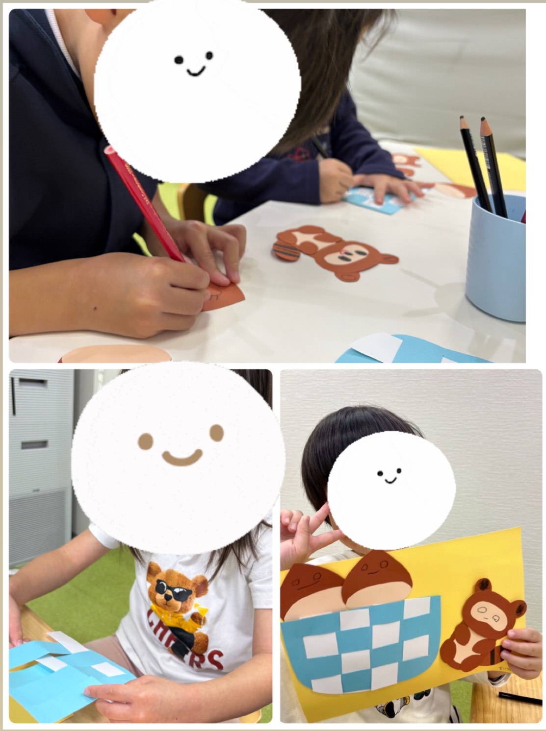 【南堀江】児童発達支援　網カゴ　栗製作🌰