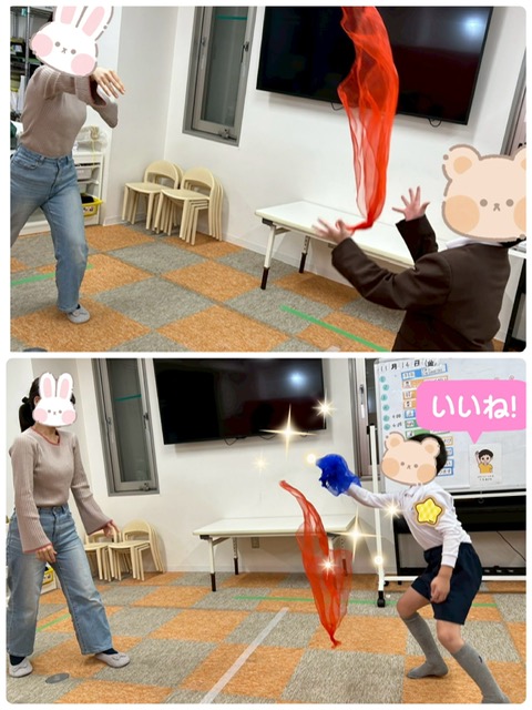 【南堀江】放デイ　運動の日✨スカーフキャッチ🎵