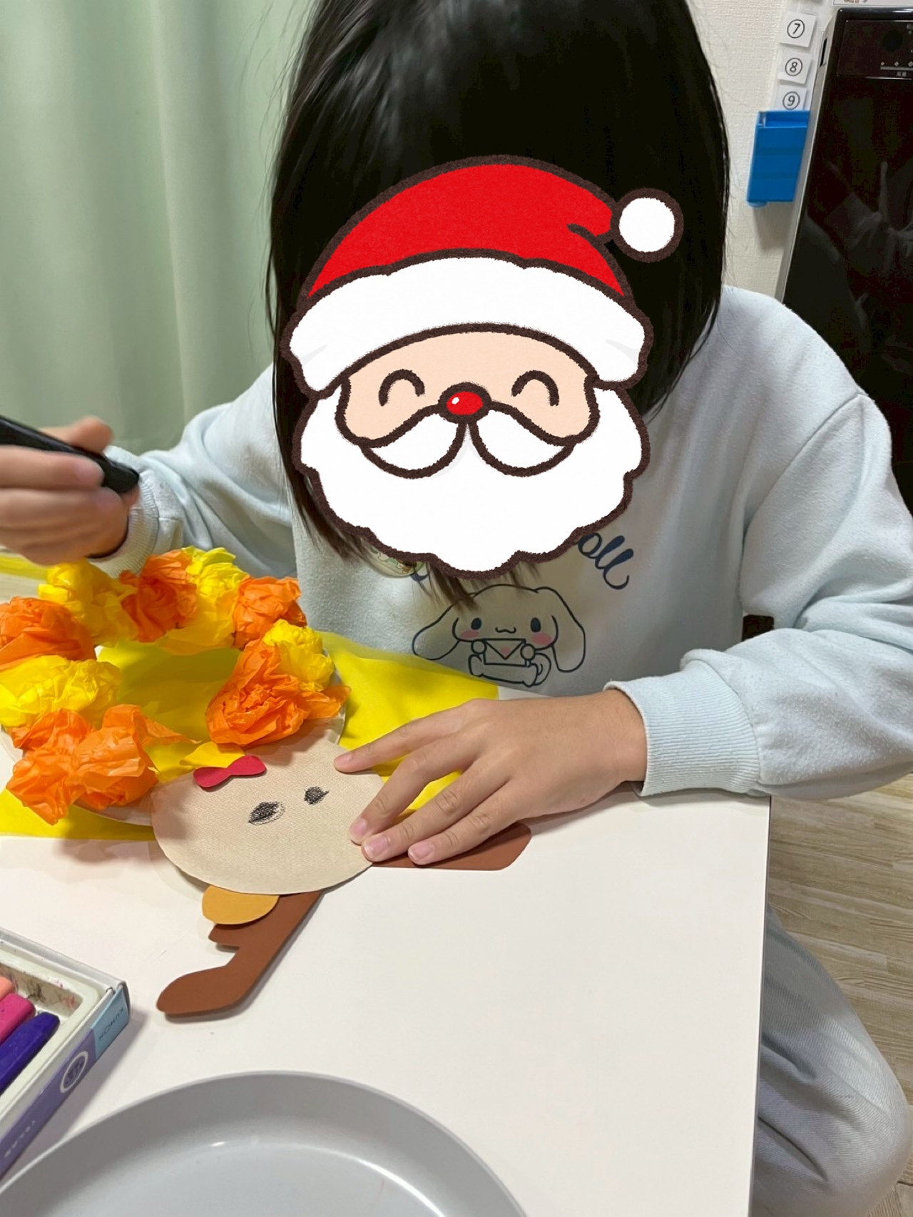 【北堀江】放デイ：公文📖 トナカイリース制作☆