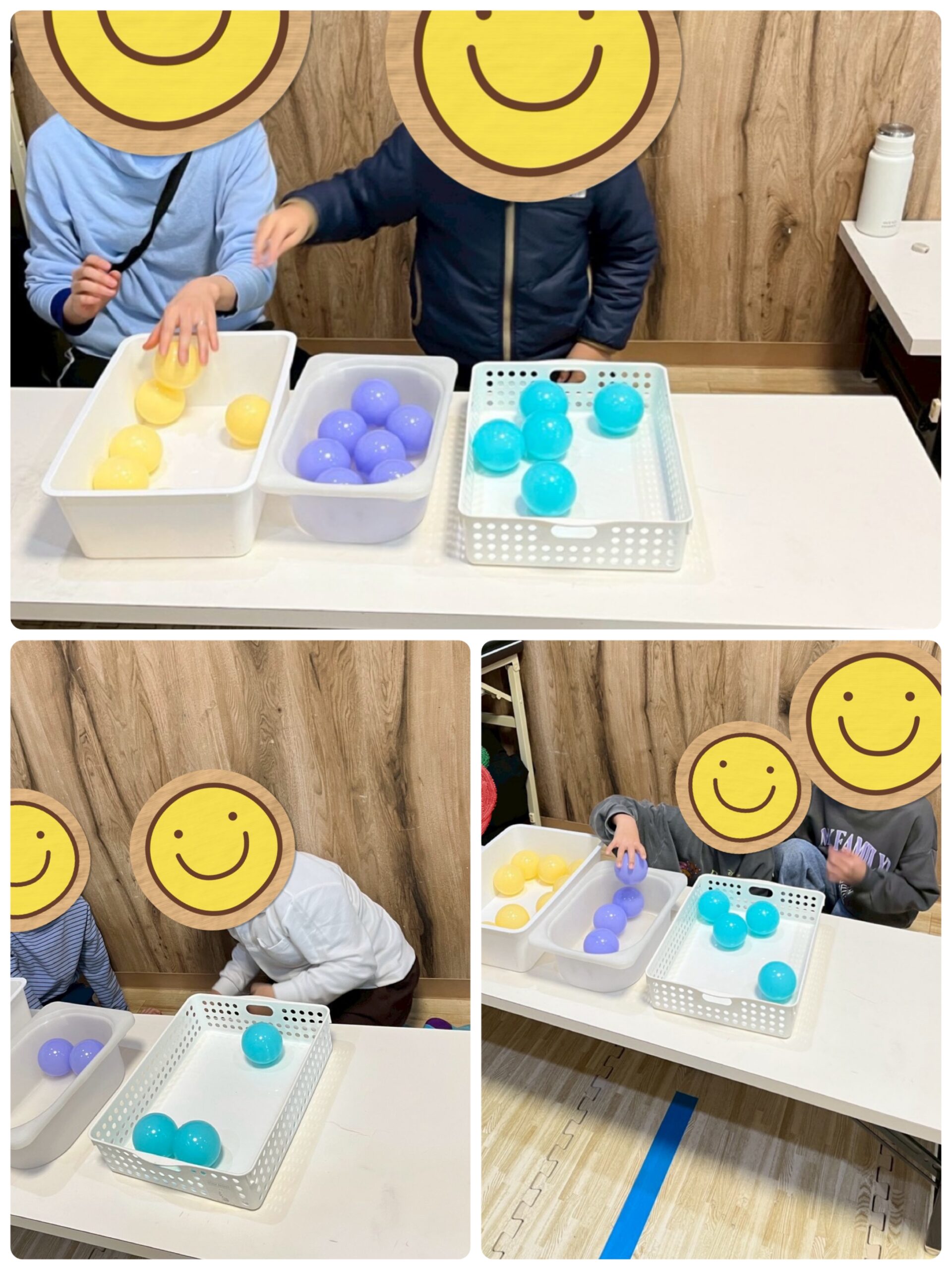 【北堀江】放デイ：公文📖　カラーボール仕分けゲーム①