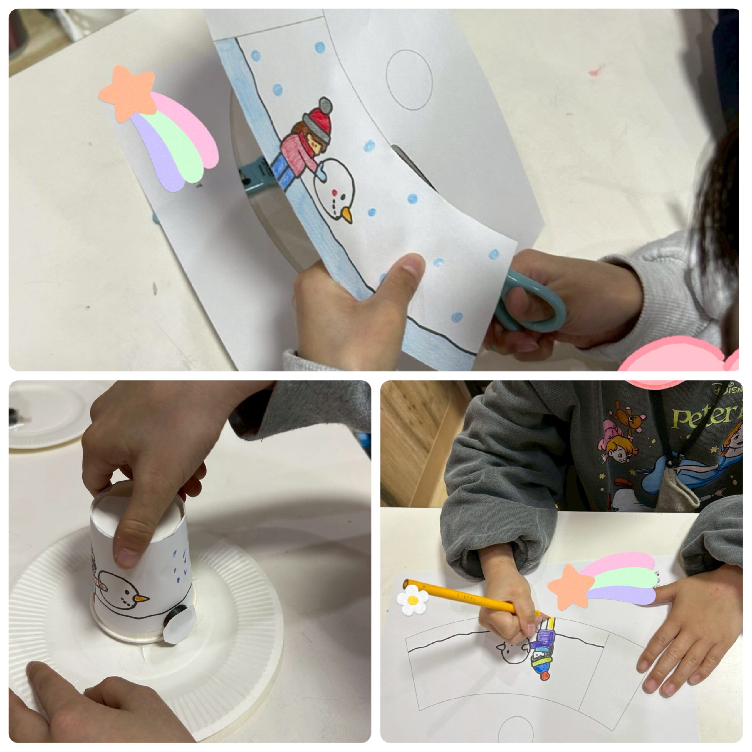 【北堀江】放デイ：公文📖 雪だるま工作⛄