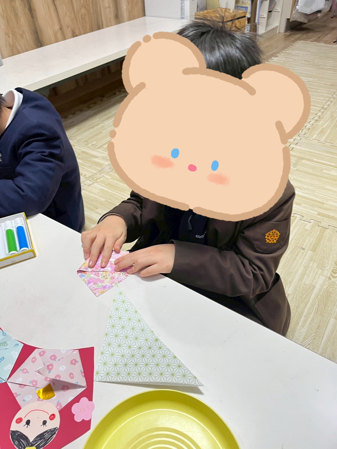 【北堀江】放デイ公文　ひな祭り制作