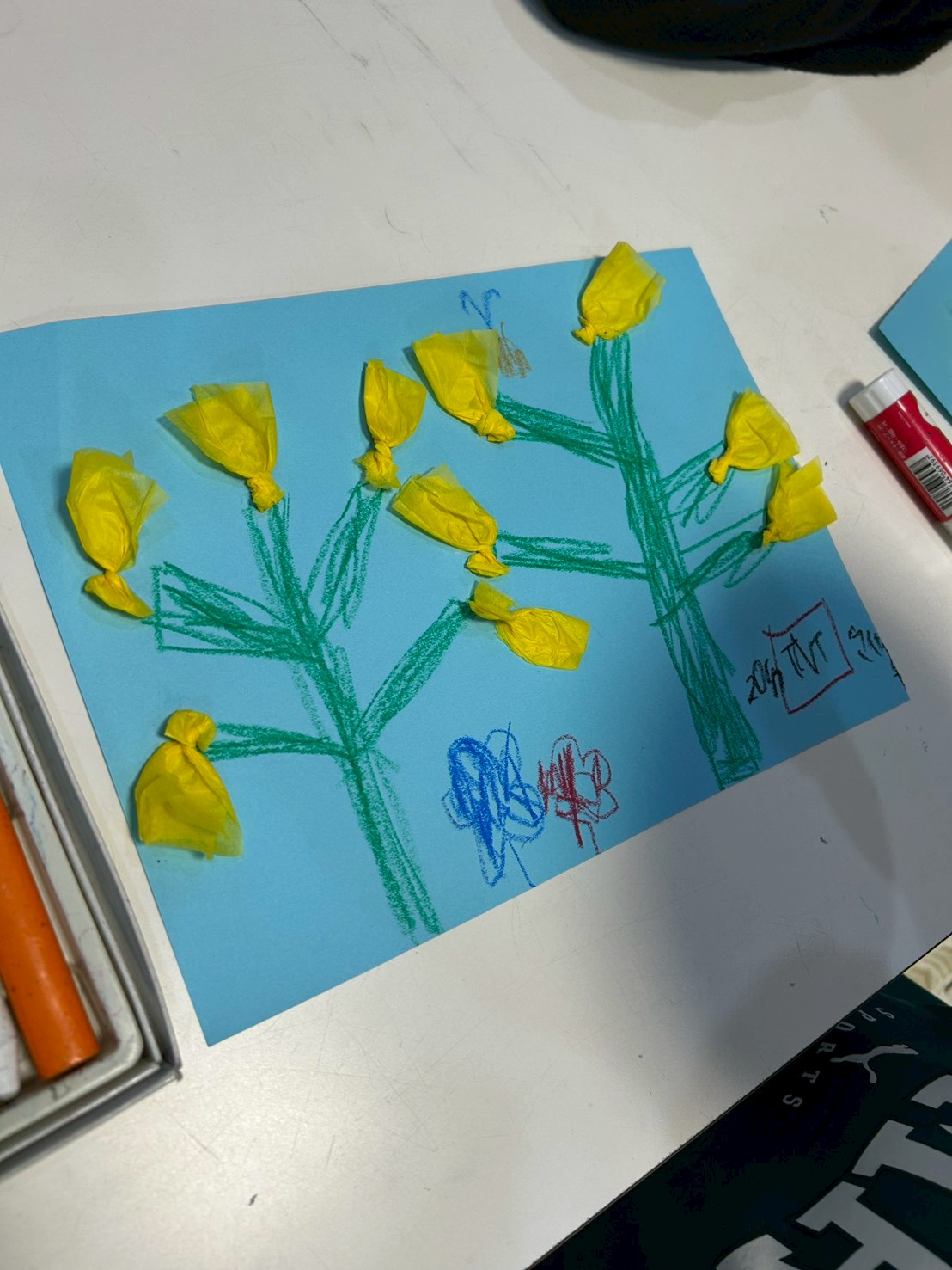 【北堀江】放デイ：公文📖　菜の花制作