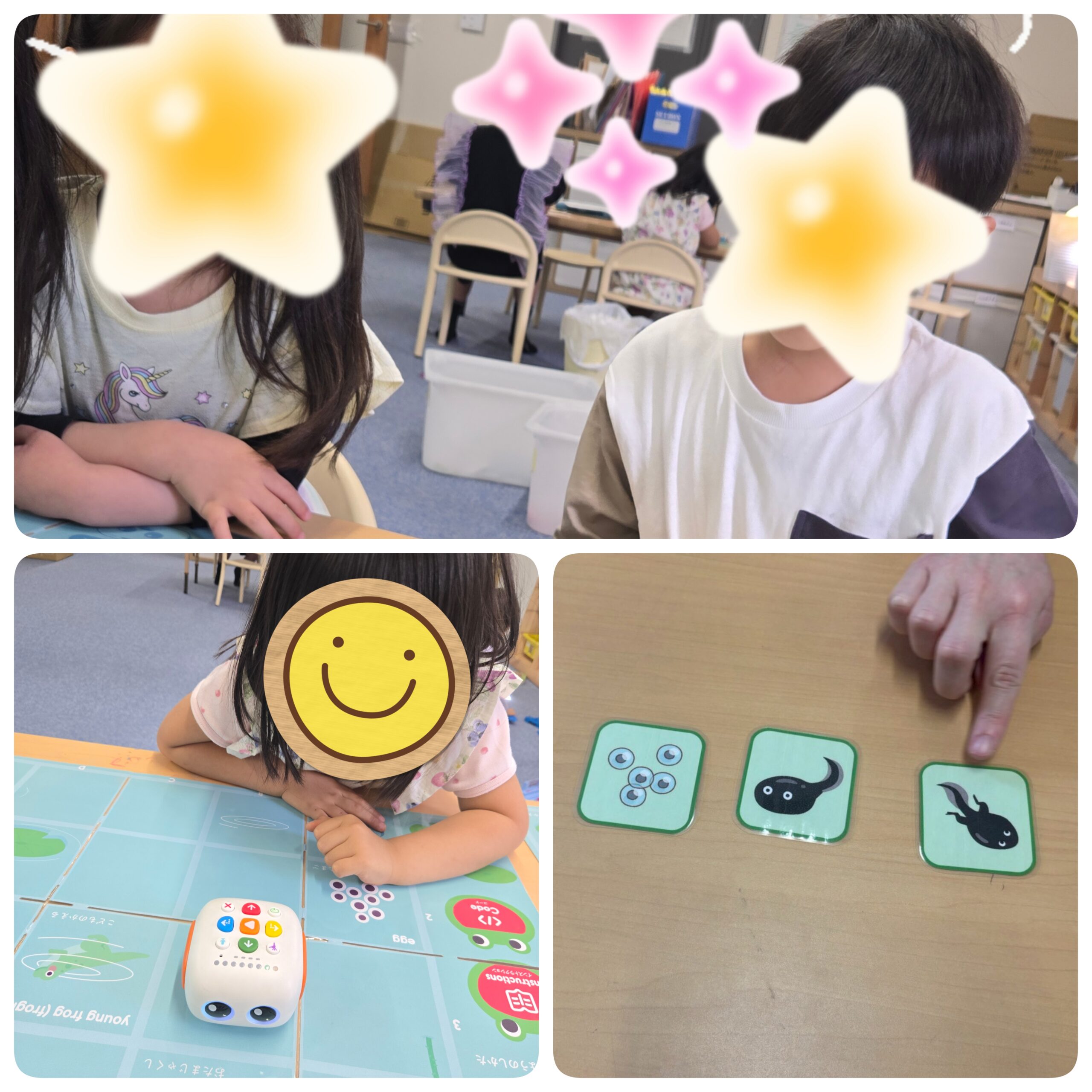 【ハッピープラス南堀江】公文📖　プログラミング（カエルの成長🐸）